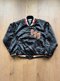 Black 90s Swingster OSU Diagonal Satin Jacket Medium