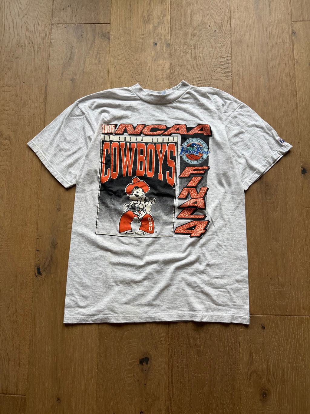 Grey Logo 7 1995 Final Four OSU Basketball T-Shirt Large