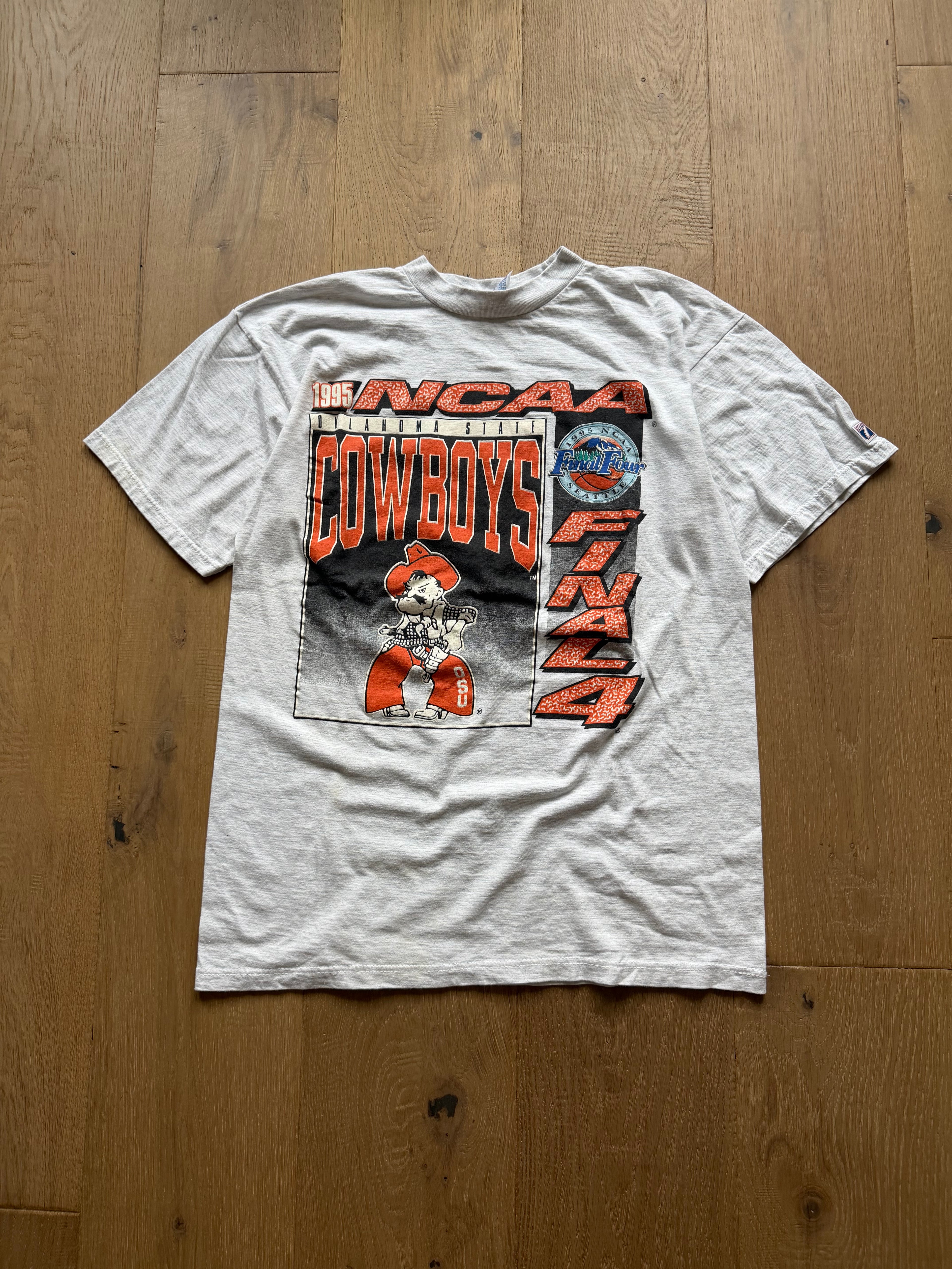 Grey Logo 7 1995 Final Four OSU Basketball T-Shirt Large