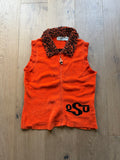 Orange 00s OState Fuzzy Zip Up Vest Medium