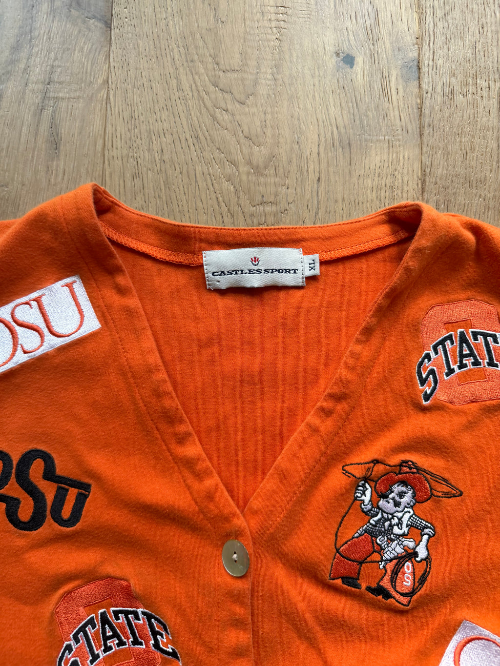 Orange 00s Castle Sport OSU Logo Collage Vest Large