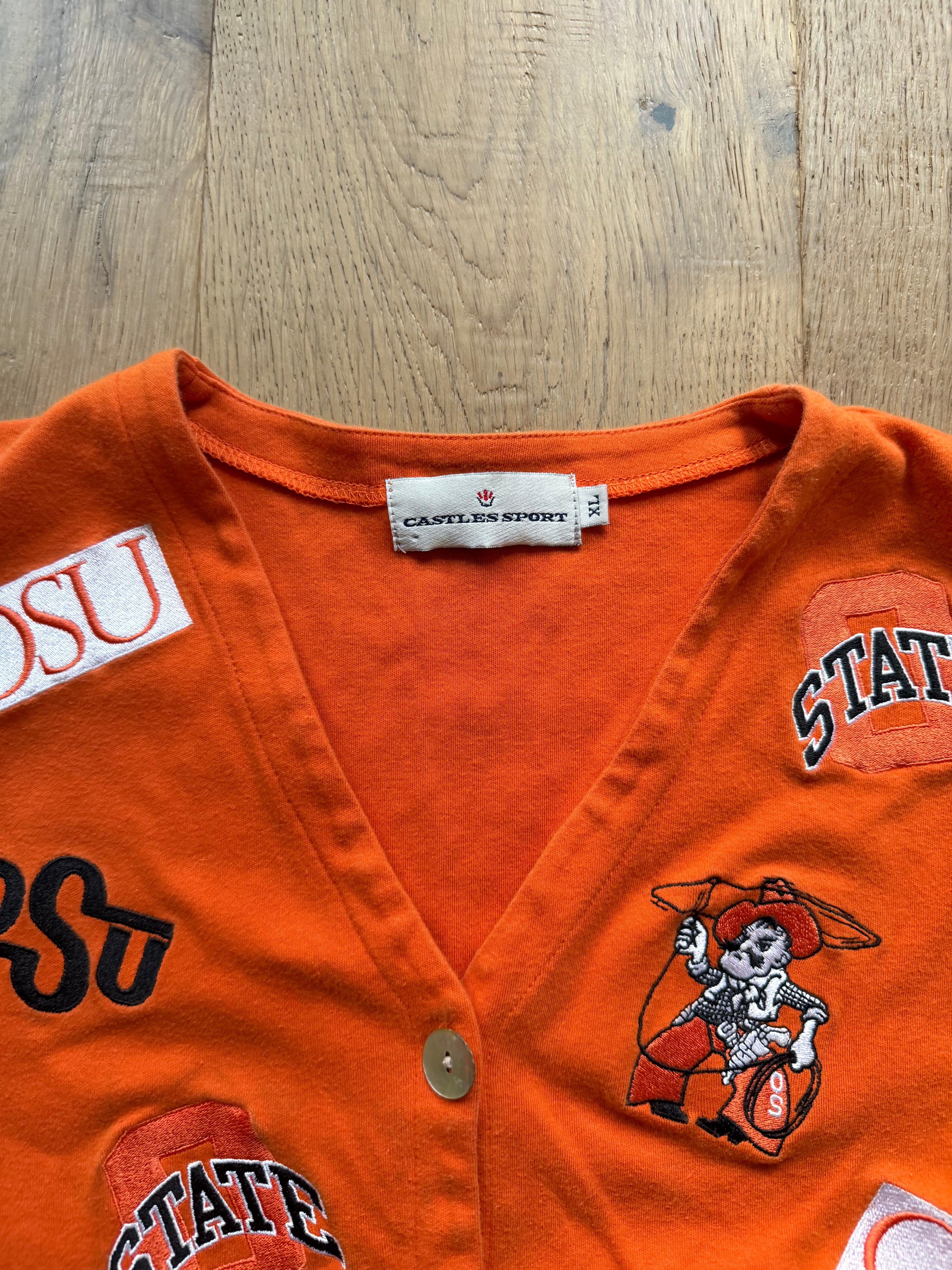 Orange 00s Castle Sport OSU Logo Collage Vest Large