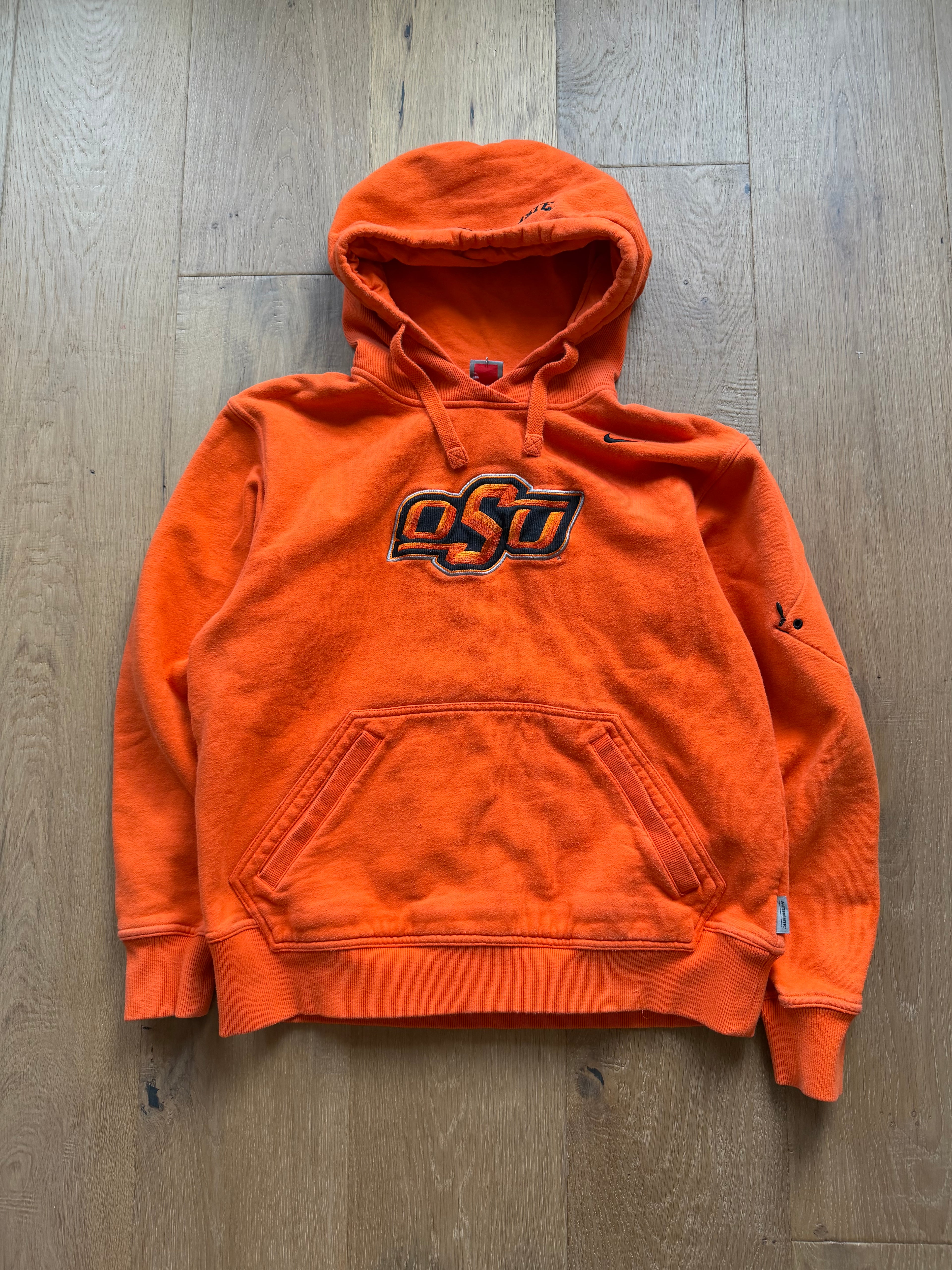 Orange 00s Nike OSU Embroidered Hood Hoodie Medium