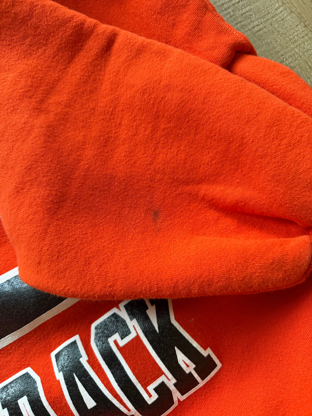 Orange 90s Russell Athletic OSU OState Track and Field Hard Work Crewneck Sweatshirt Large