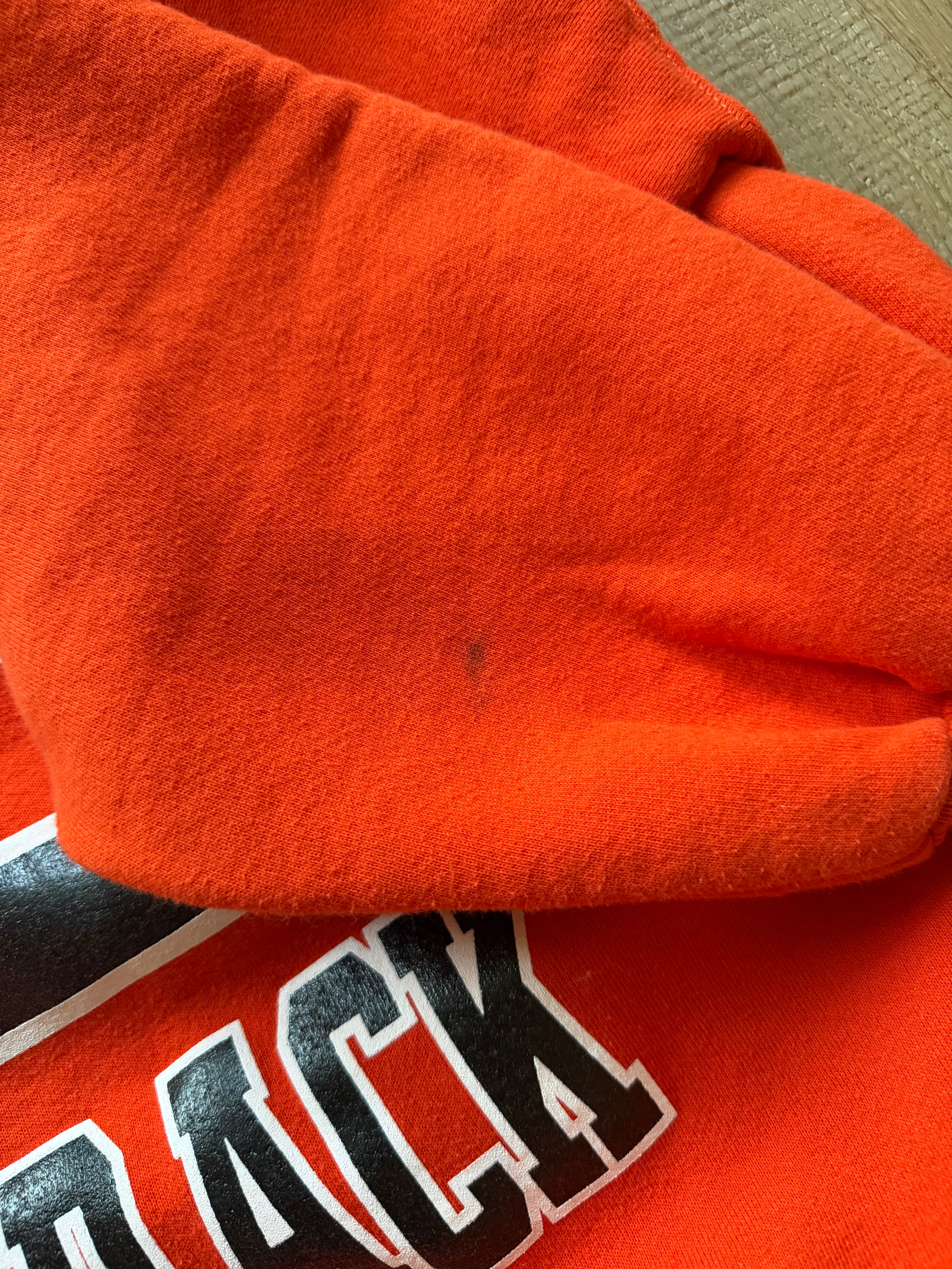 Orange 90s Russell Athletic OSU OState Track and Field Hard Work Crewneck Sweatshirt Large