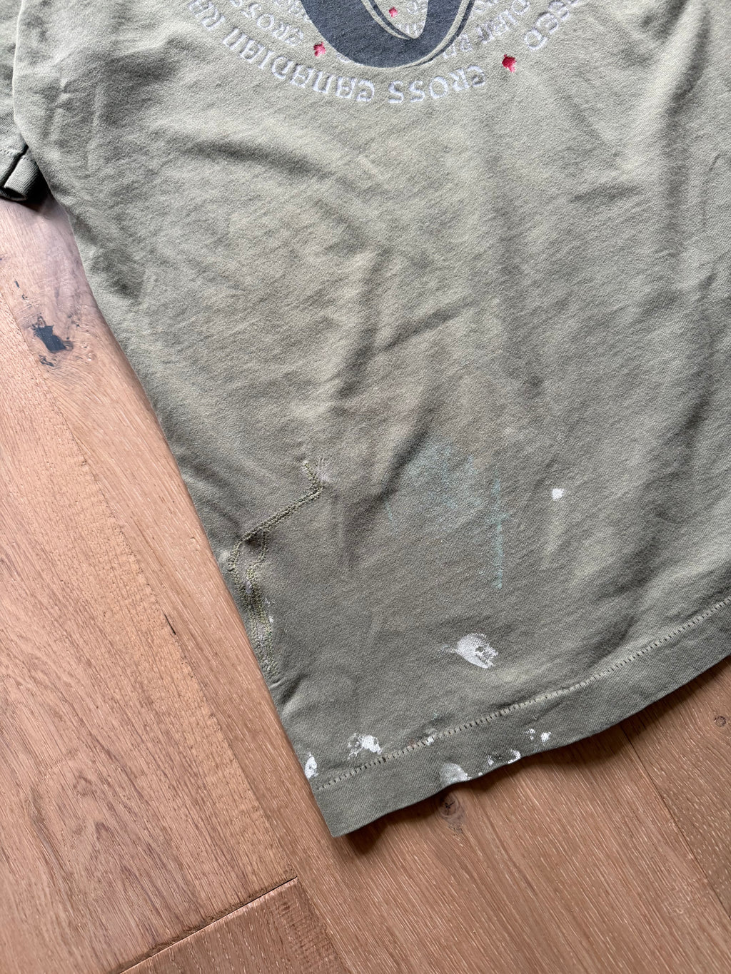 Green 90s Cross Canadian Ragweed Paint Splatter T-Shirt XL