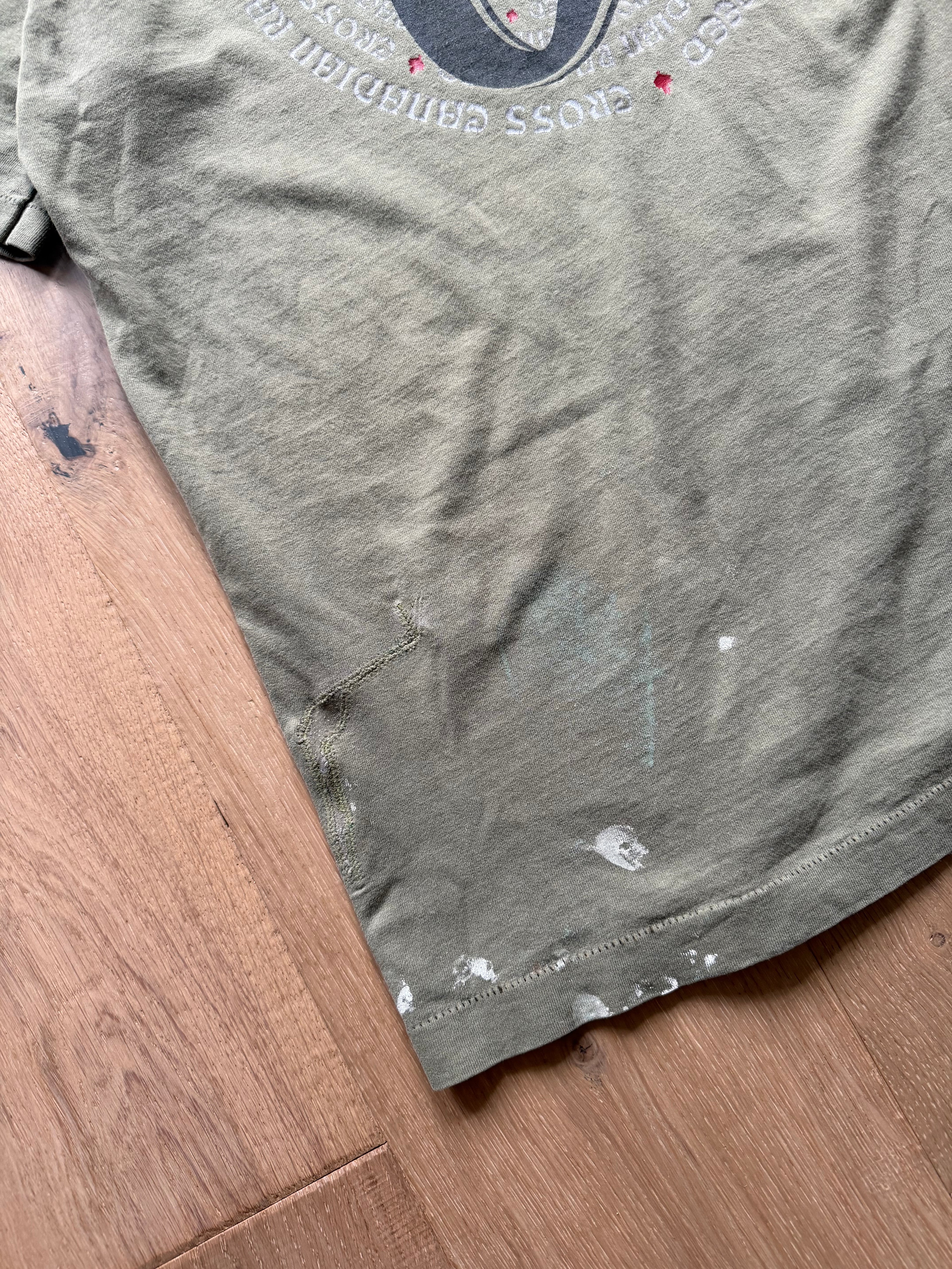 Green 90s Cross Canadian Ragweed Paint Splatter T-Shirt XL