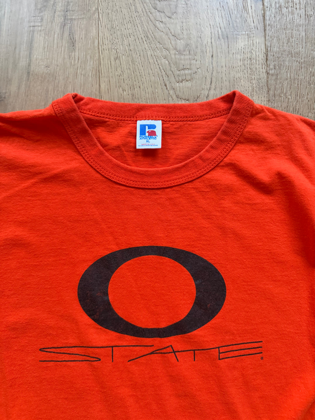Orange 90s OState Oakley Style Oklahoma State Russell Athletic T-Shirt XL