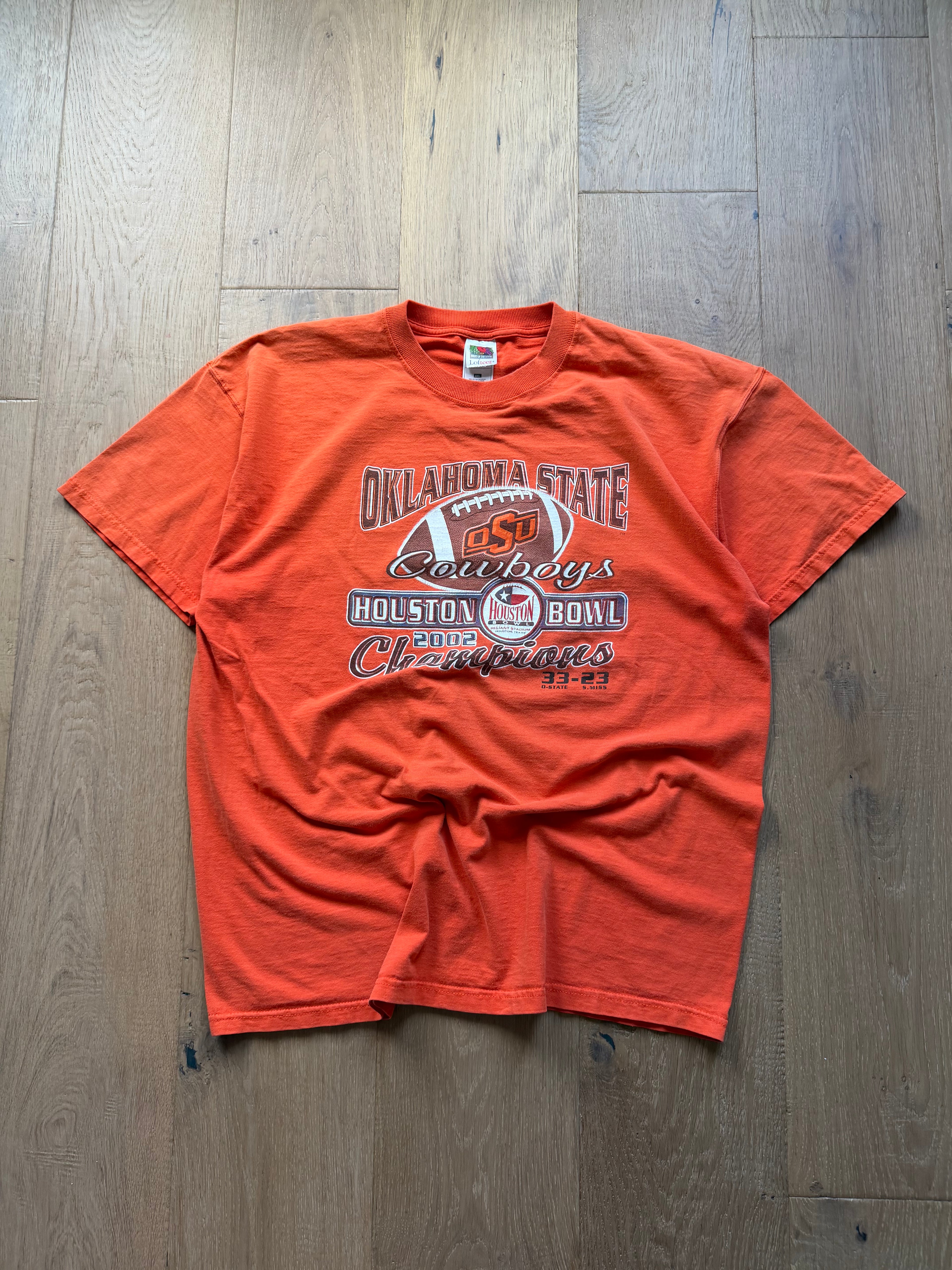 Orange OSU 2002 Houston Bowl Champions T-Shirt XXL