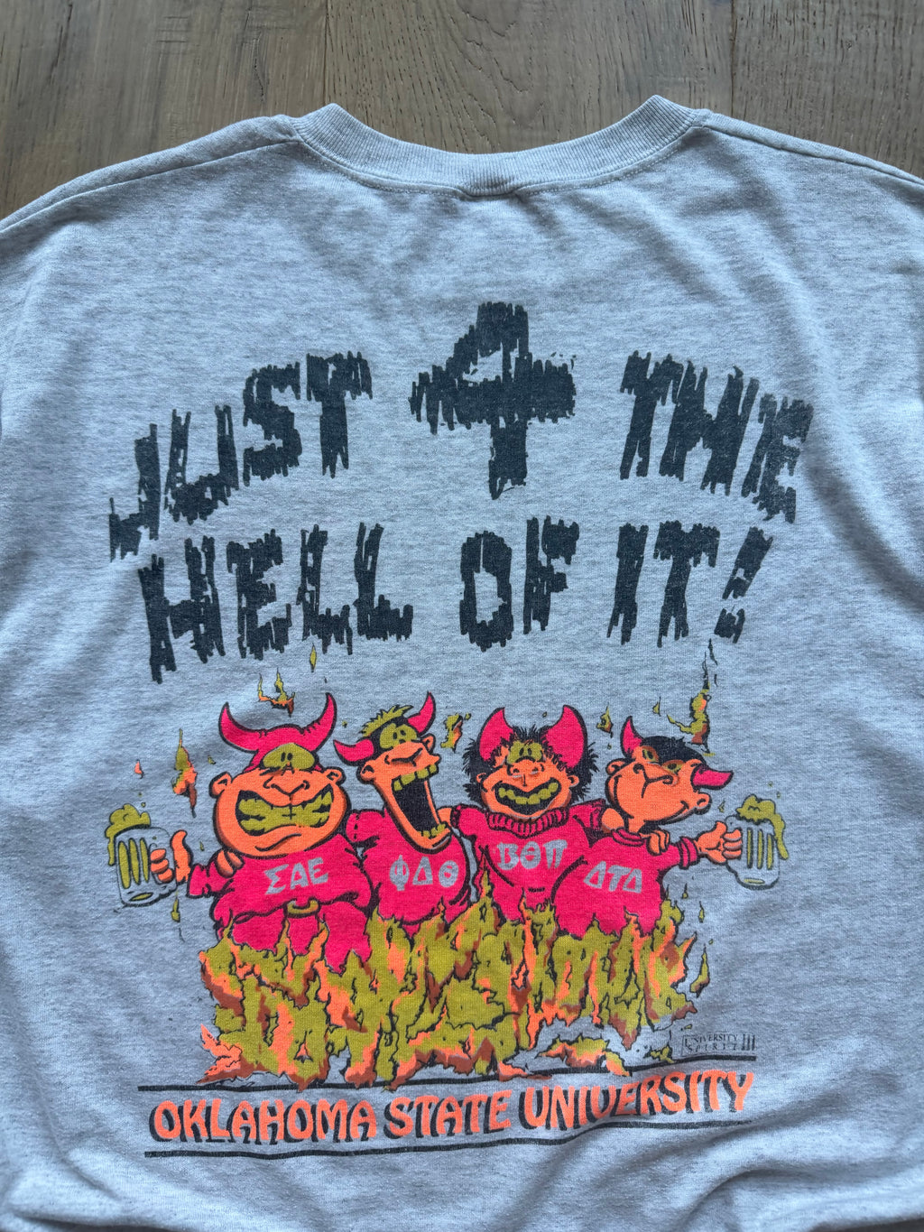 Grey 1989 Phi Delt Just For The Hell Of It Fraternities T-Shirt XL