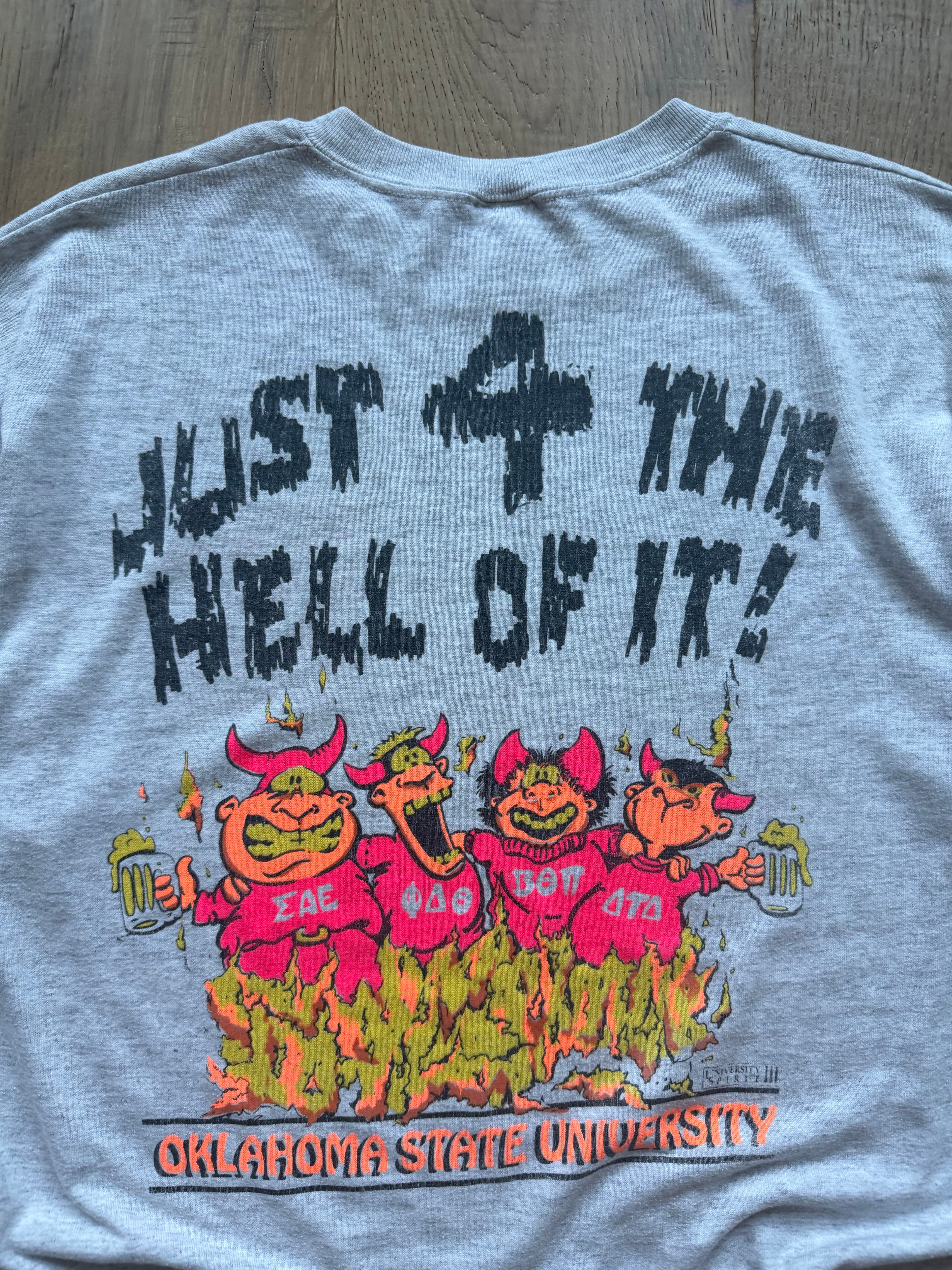 Grey 1989 Phi Delt Just For The Hell Of It Fraternities T-Shirt XL