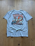 Grey 00s OSU x Harley Davidson Pistol Pete Biker T-Shirt Large