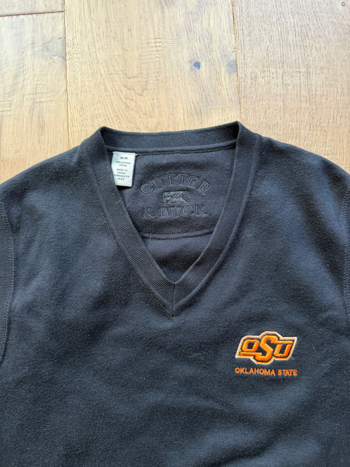 Black 00s Cutter and Buck OSU Sweater Vest Medium