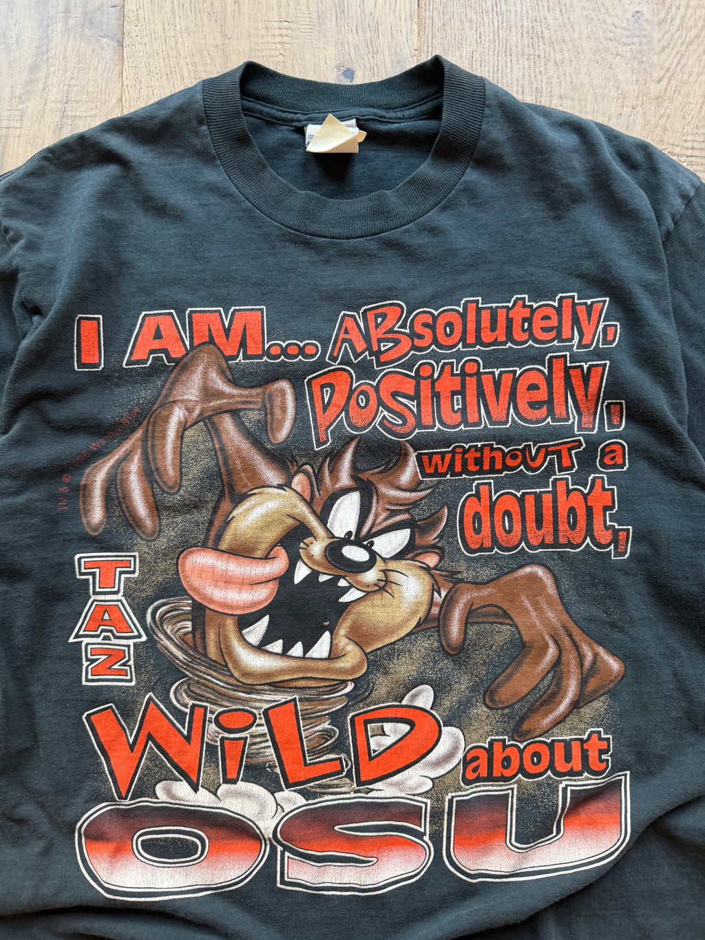 Black 90s Taz Wild About OSU Looney Tunes T-Shirt Large