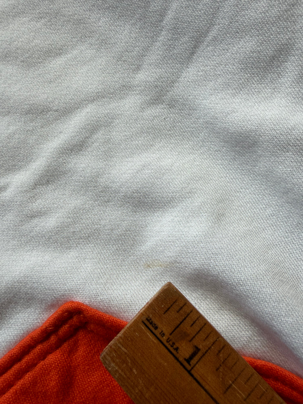 White 80s Orange Pocket Retro Pete Lined Hoodie Medium