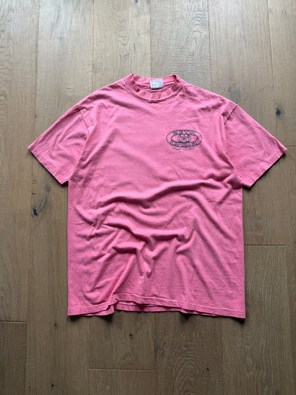 Pink 1987 Oklahoma State Zeta Banana Republic Parody T-Shirt Large