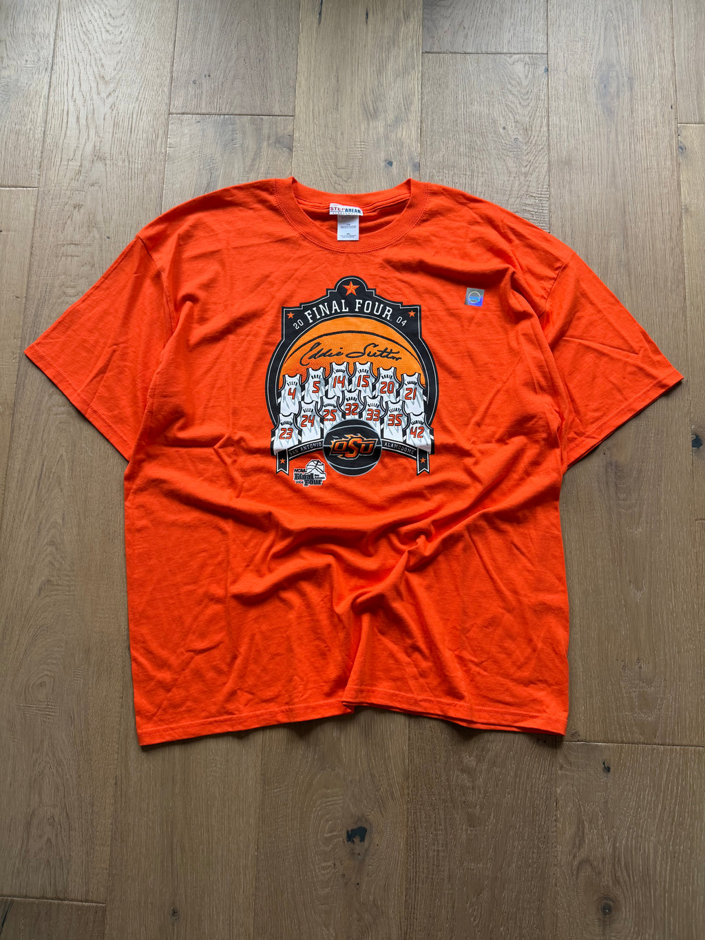 Orange 2004 Final Four Eddie Sutton Basketball Jersey Array T-Shirt XXL