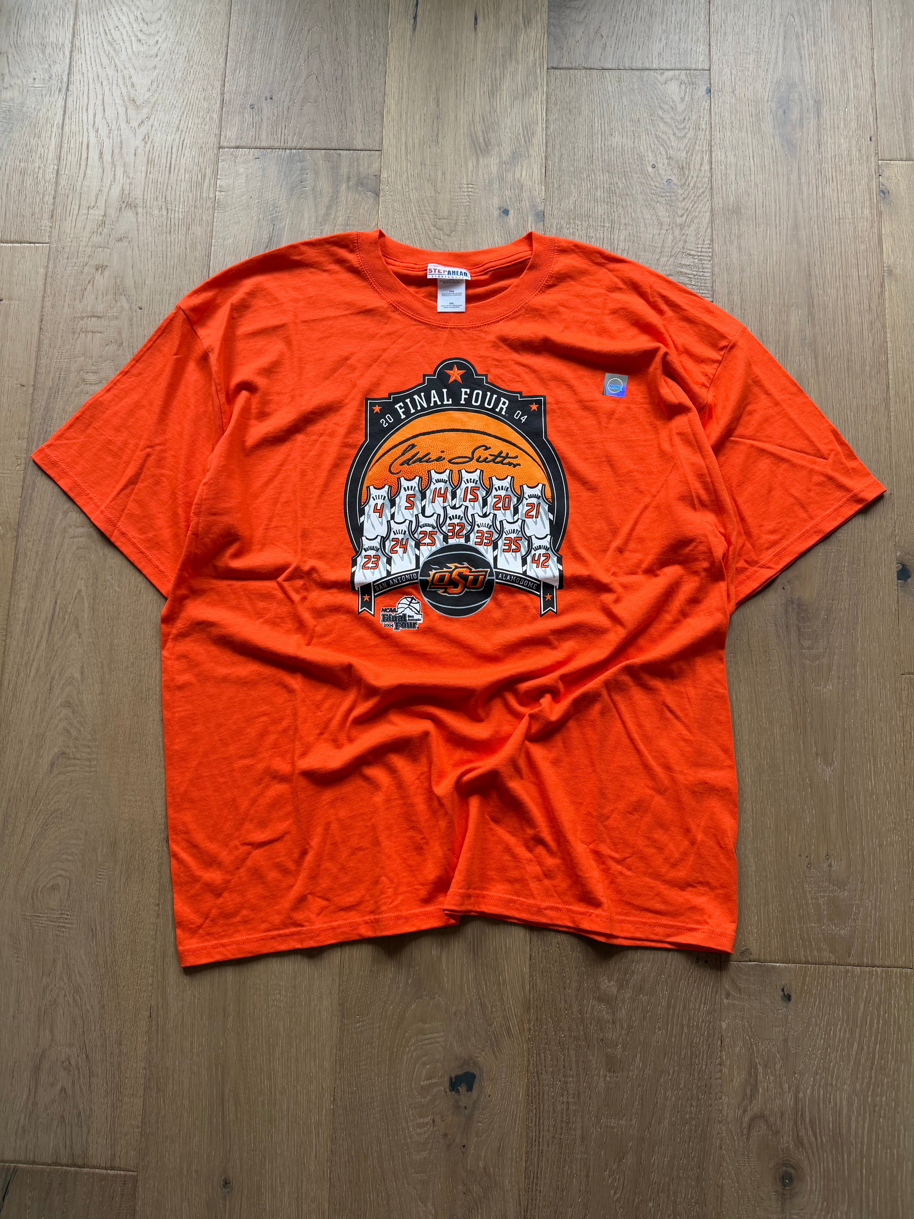 Orange 2004 Final Four Eddie Sutton Basketball Jersey Array T-Shirt XXL