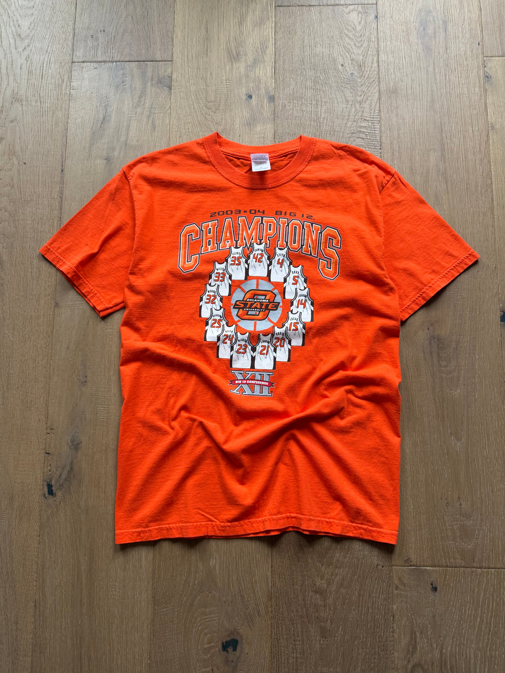 Orange 2003-2004 OSU Big 12 Basketball Champions Jerseys T-Shirt Medium