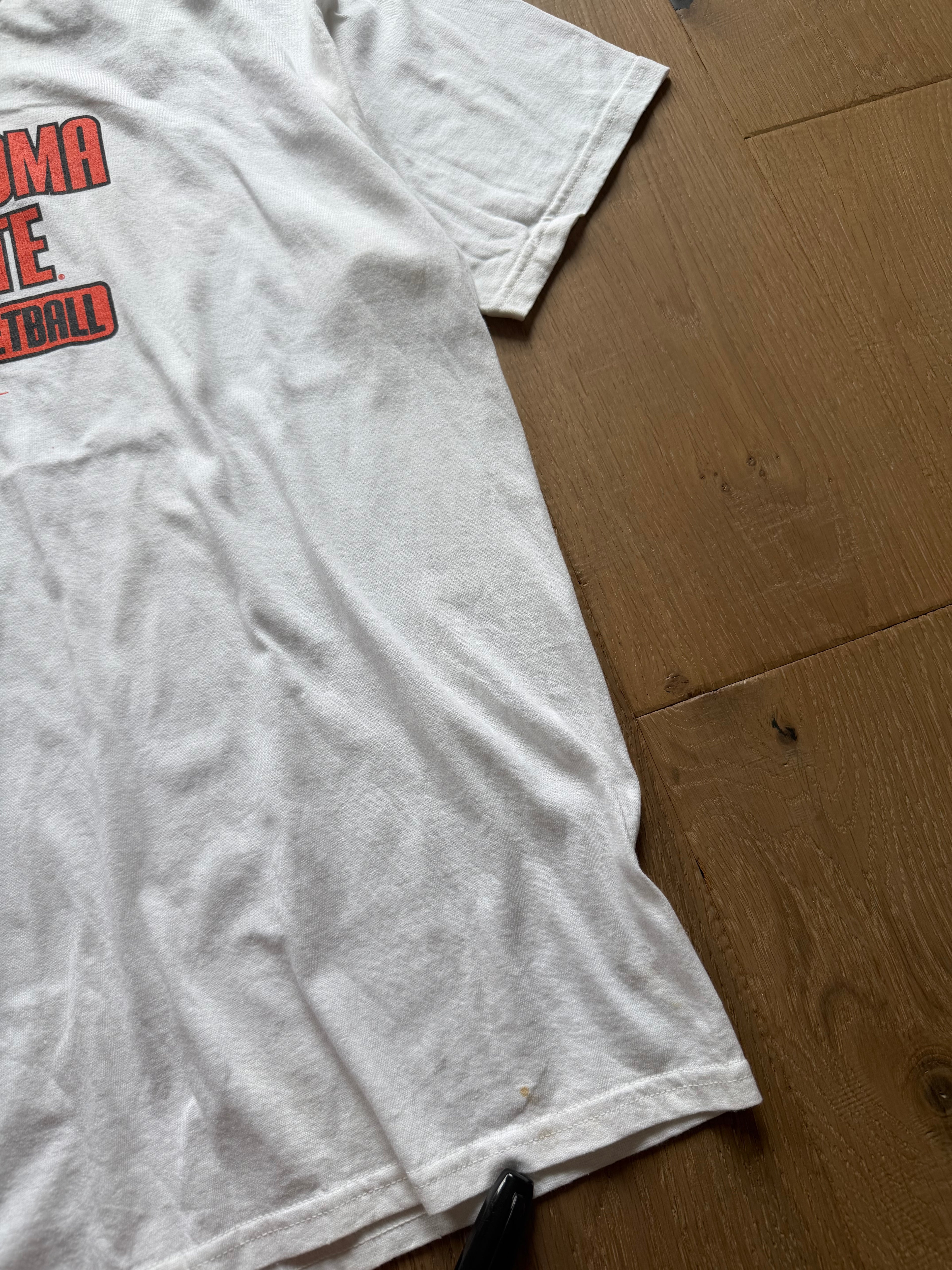 White 00s Oklahoma State Basketball Nike Bootleg T-Shirt XL