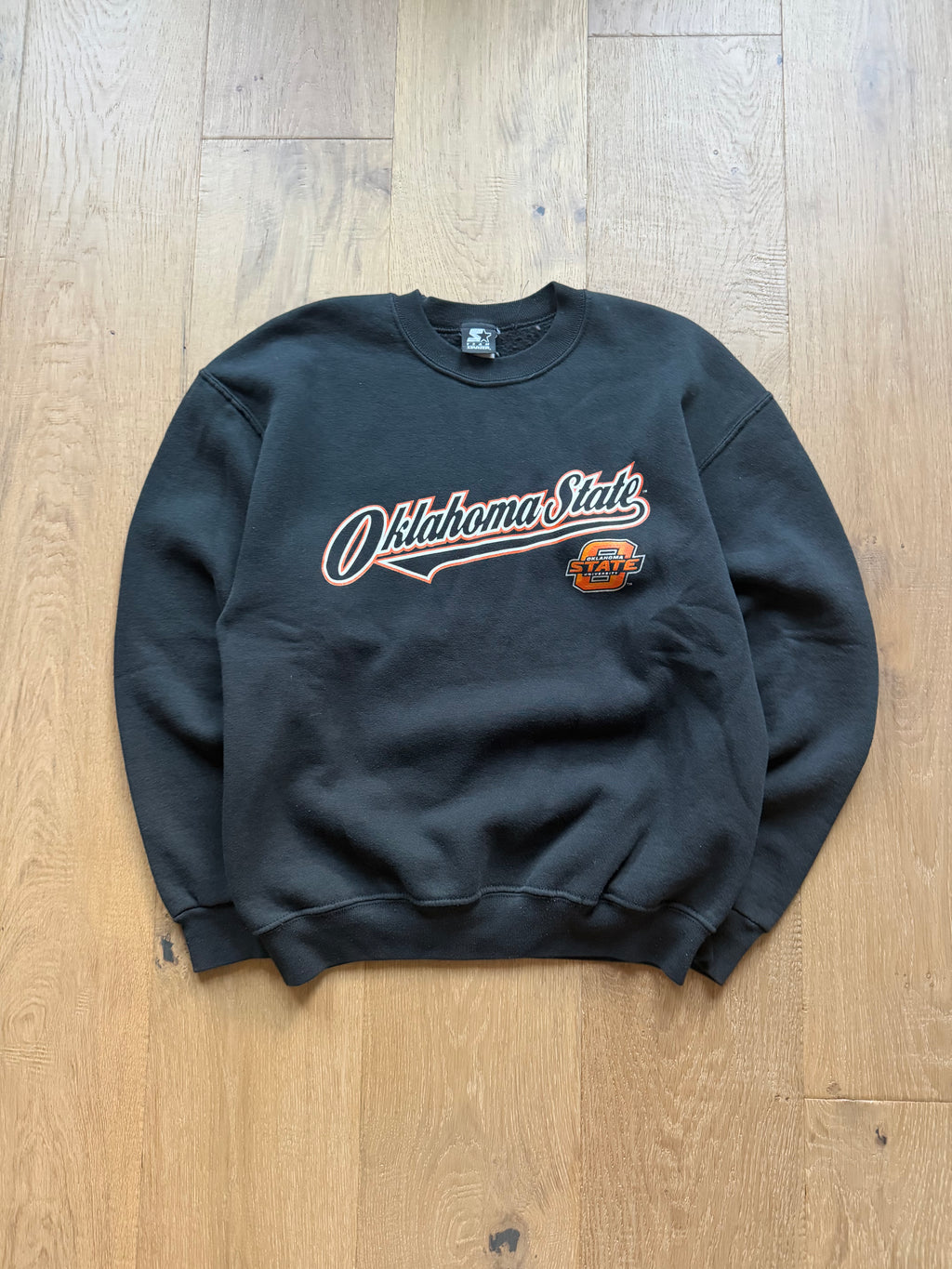 00s Black Starter Oklahoma State Tail Crewneck Sweatshirt Medium