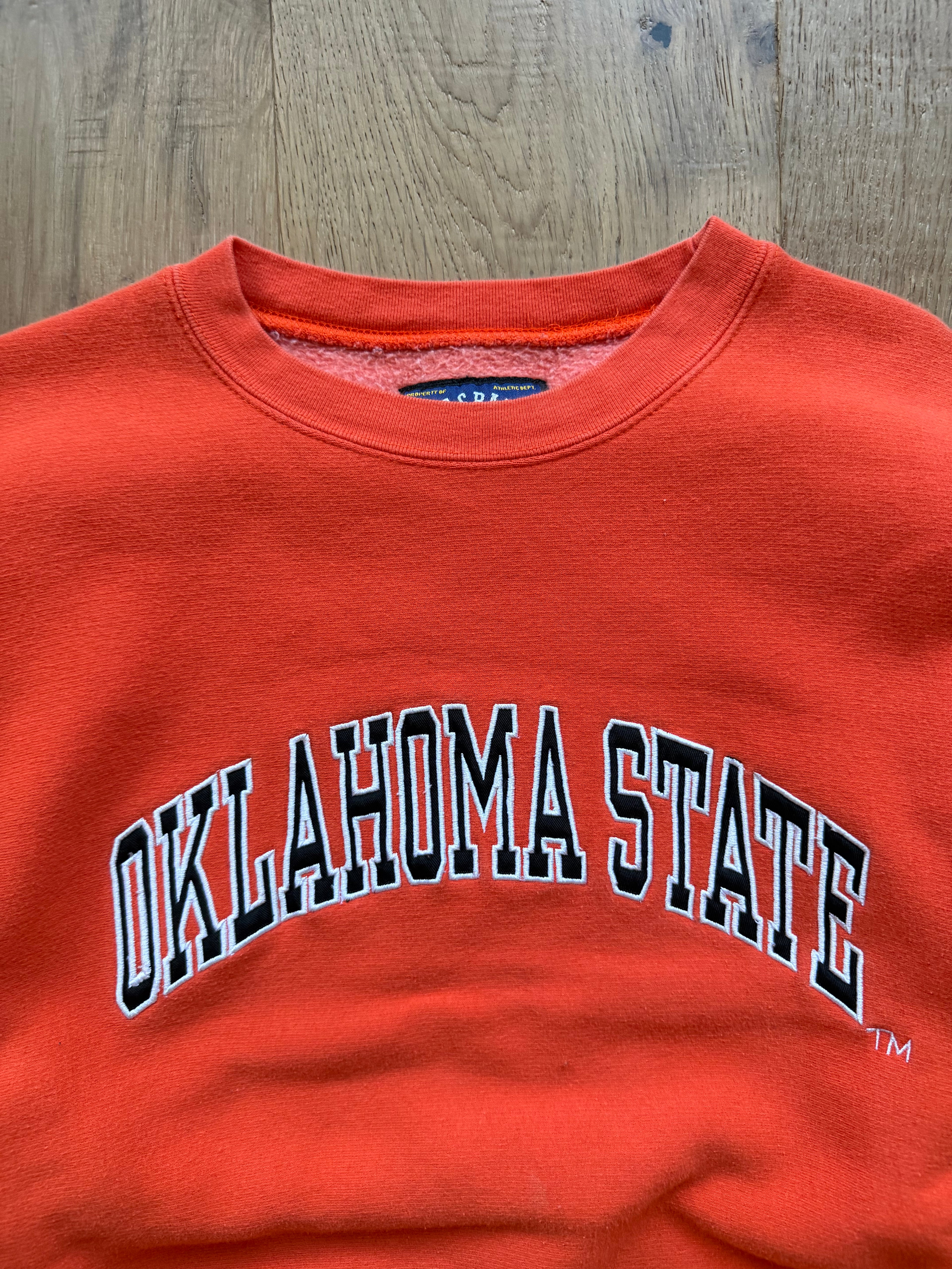 Orange 00s S&B “Oklahoma State” Classic Reverse Weave Crewneck Sweatshirt Medium