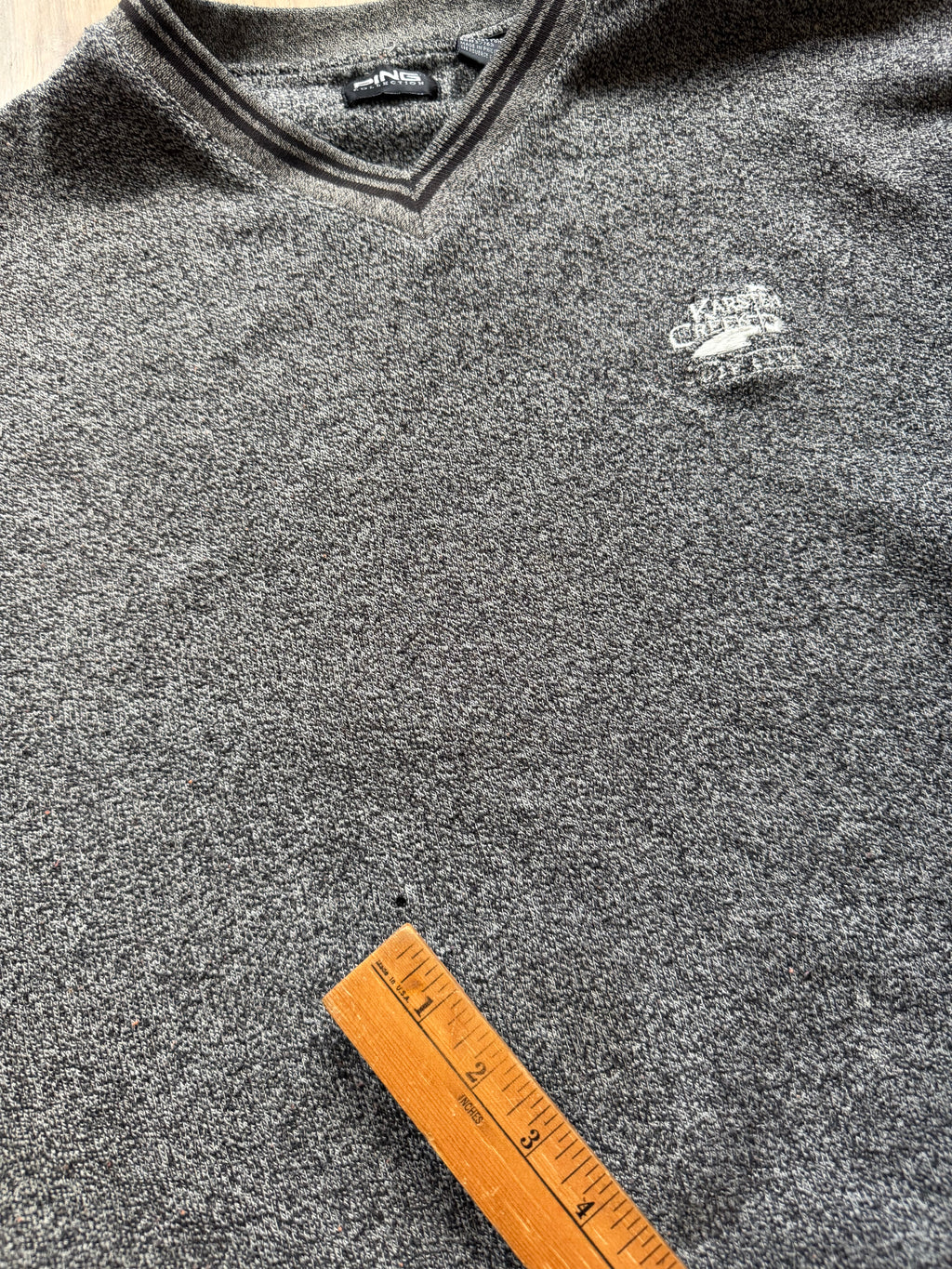 Grey 00s PING Karsten Creek Golf Course V Neck Sweatshirt XL