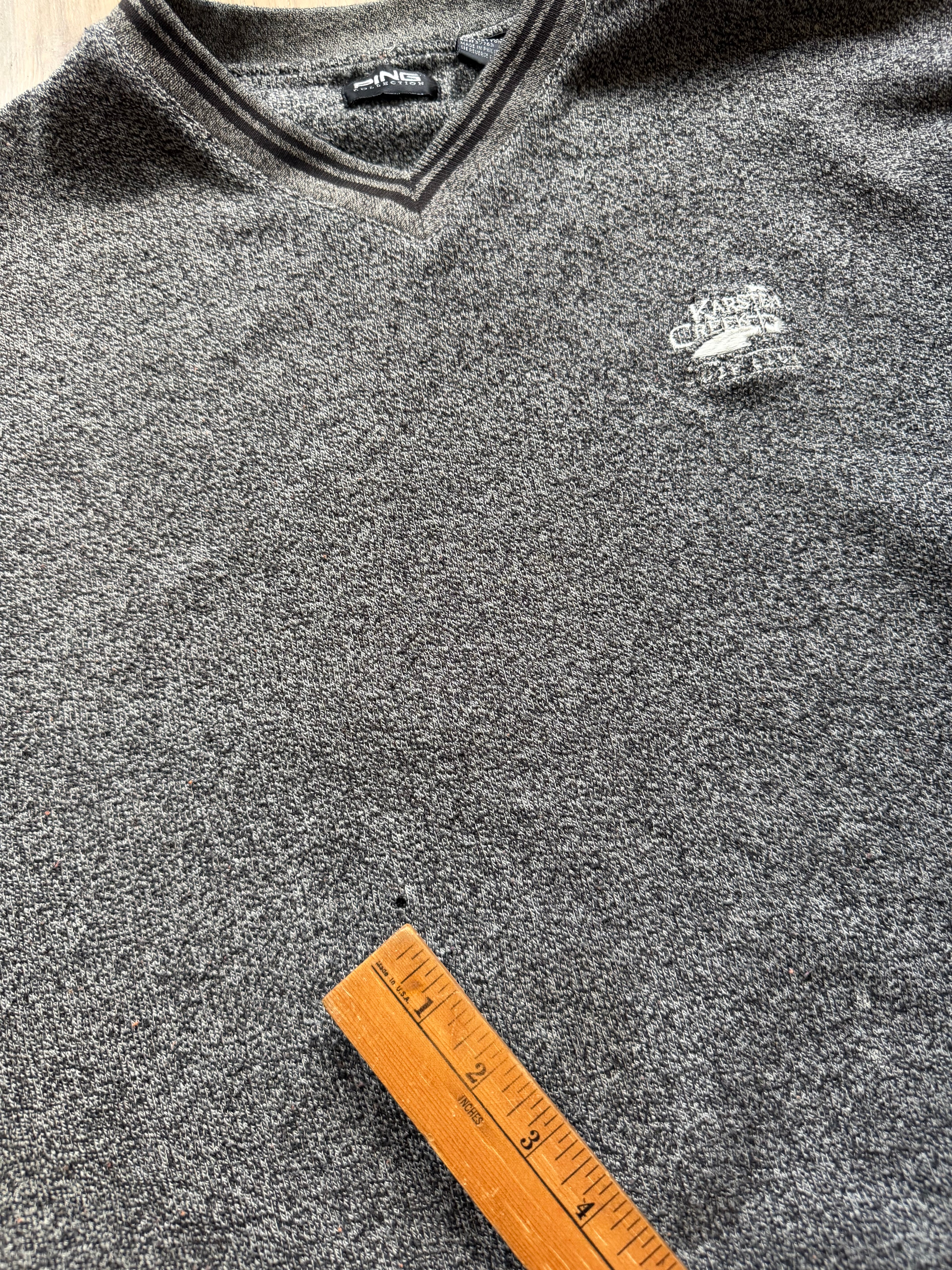 Grey 00s PING Karsten Creek Golf Course V Neck Sweatshirt XL