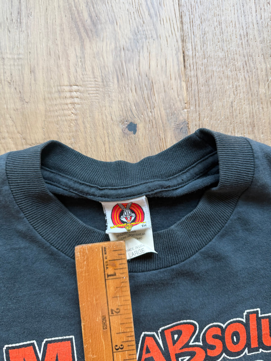 Black 90s Taz Wild About OSU Looney Tunes T-Shirt Large