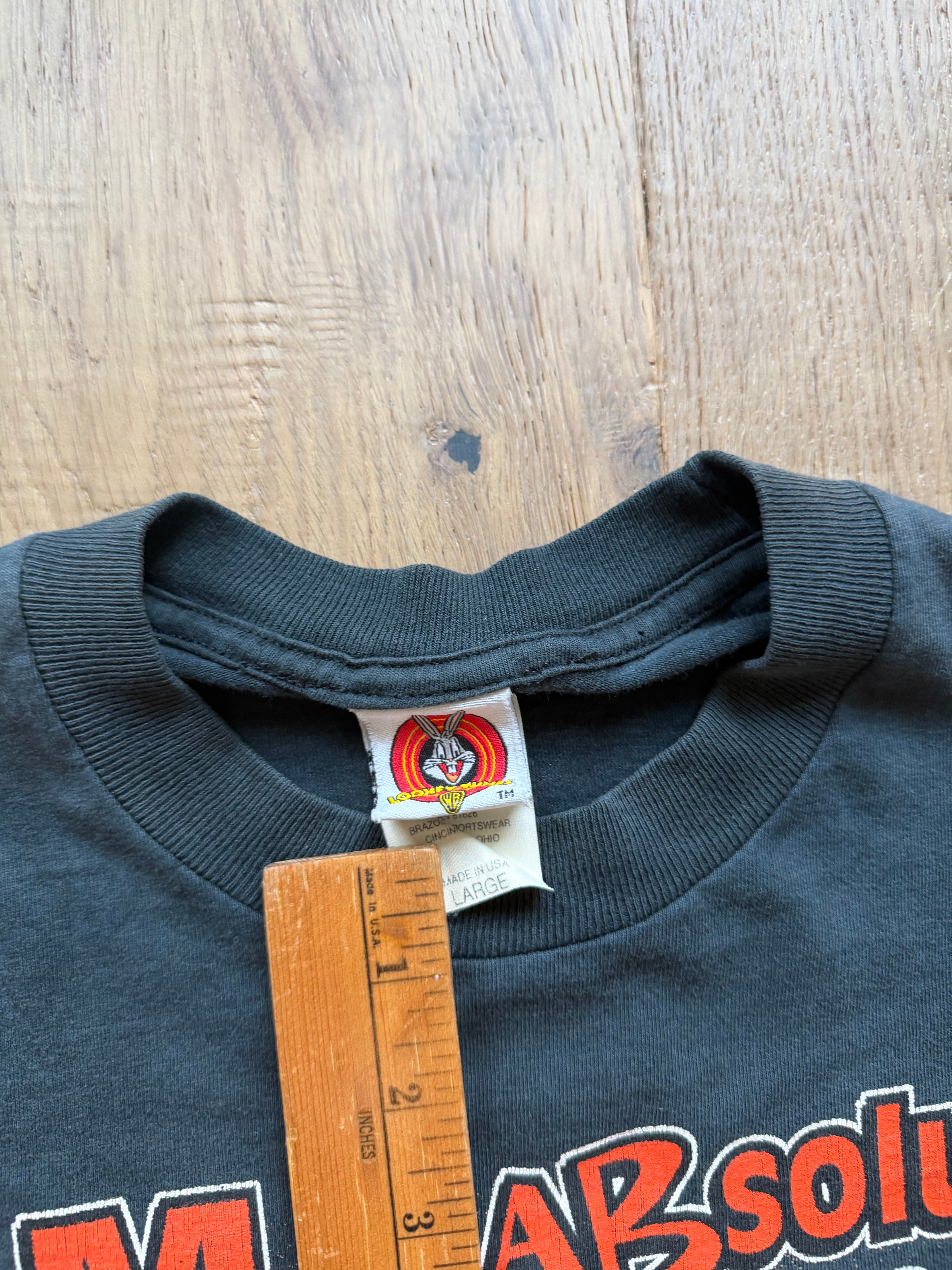 Black 90s Taz Wild About OSU Looney Tunes T-Shirt Large