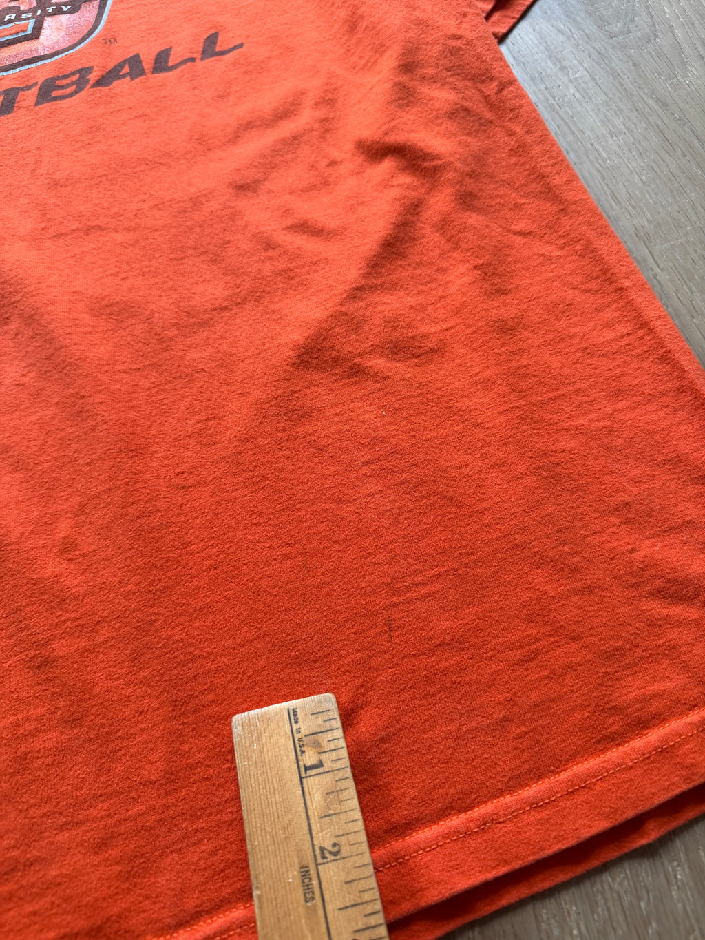 Orange 00s OSU Logo Football T-Shirt Large