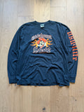 Black 00s Big Fan Flame Pete “Oklahoma State” OSU4LIFE Sleeve Hit Long Sleeve XL