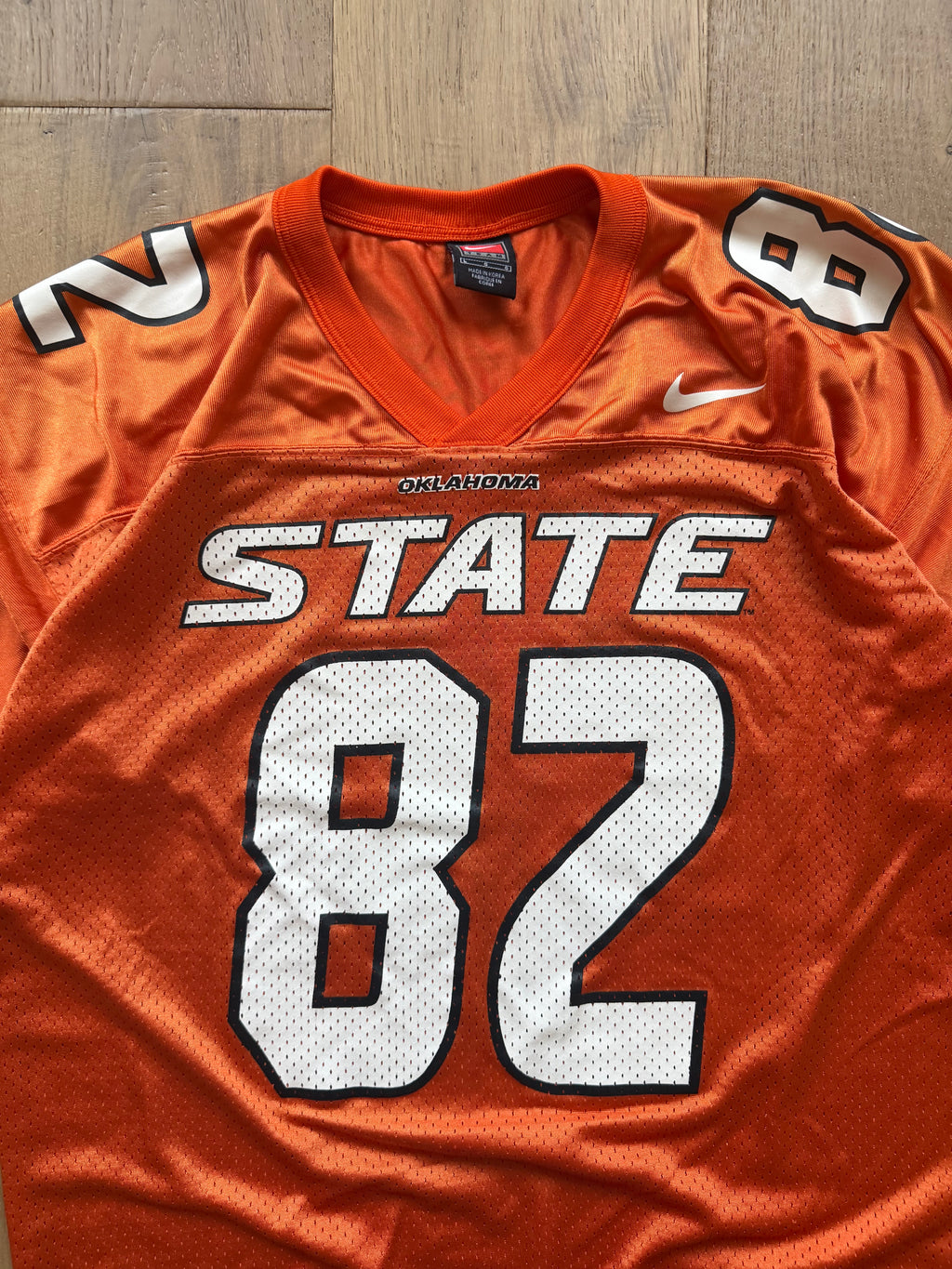Orange 00s Nike OSU Mesh Football Jersey #82 Large