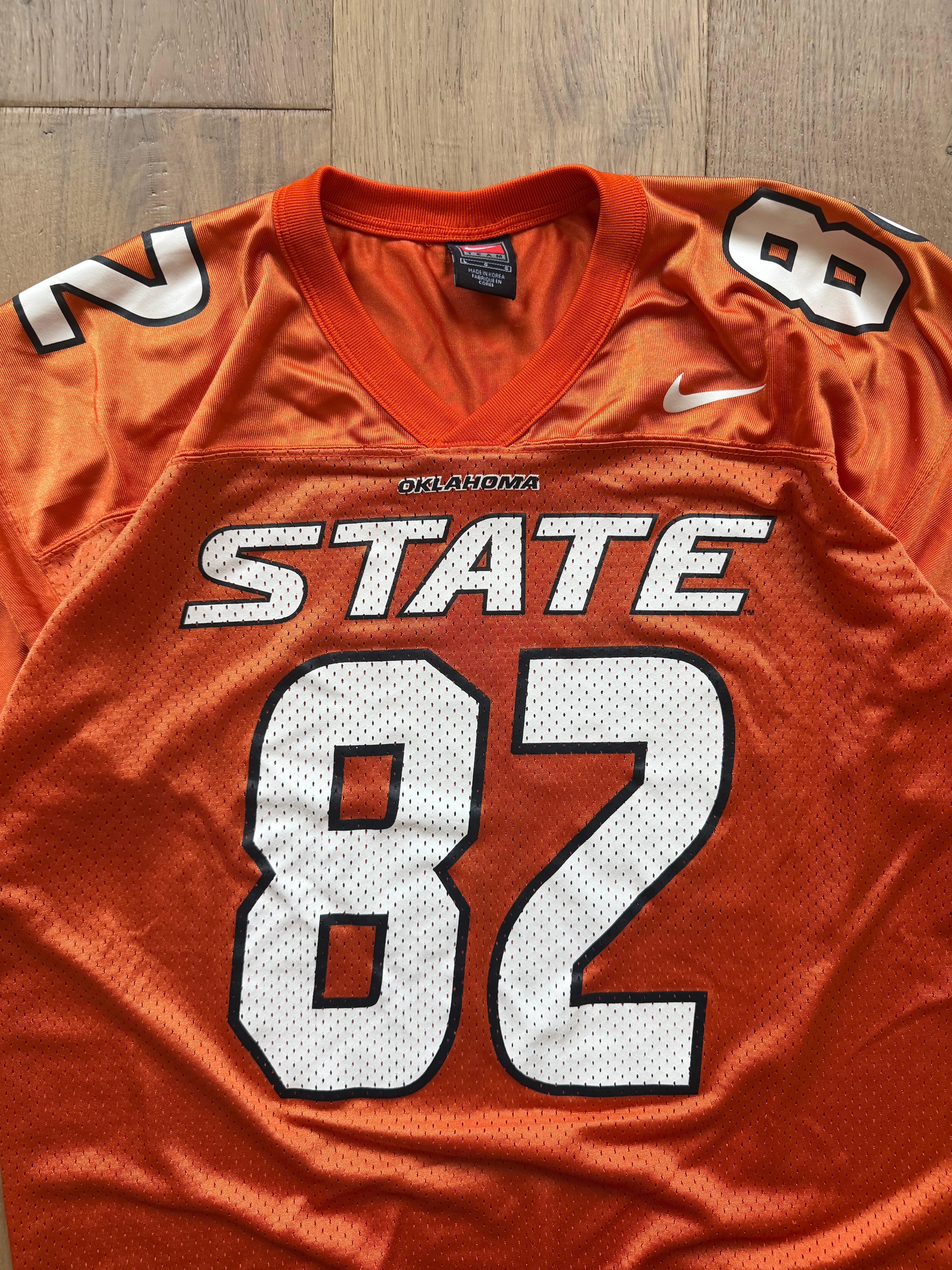 Orange 00s Nike OSU Mesh Football Jersey #82 Large