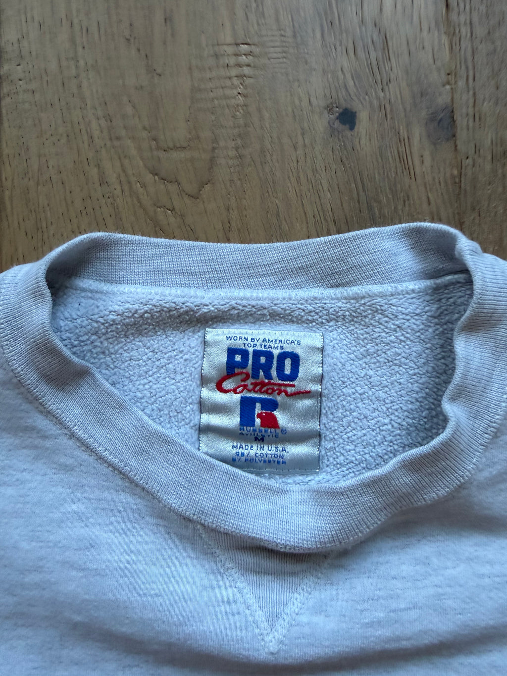 Light Grey 90s Russell Athletic Pro Cotton “Oklahoma State” Black Classic Crewneck Sweatshirt Medium