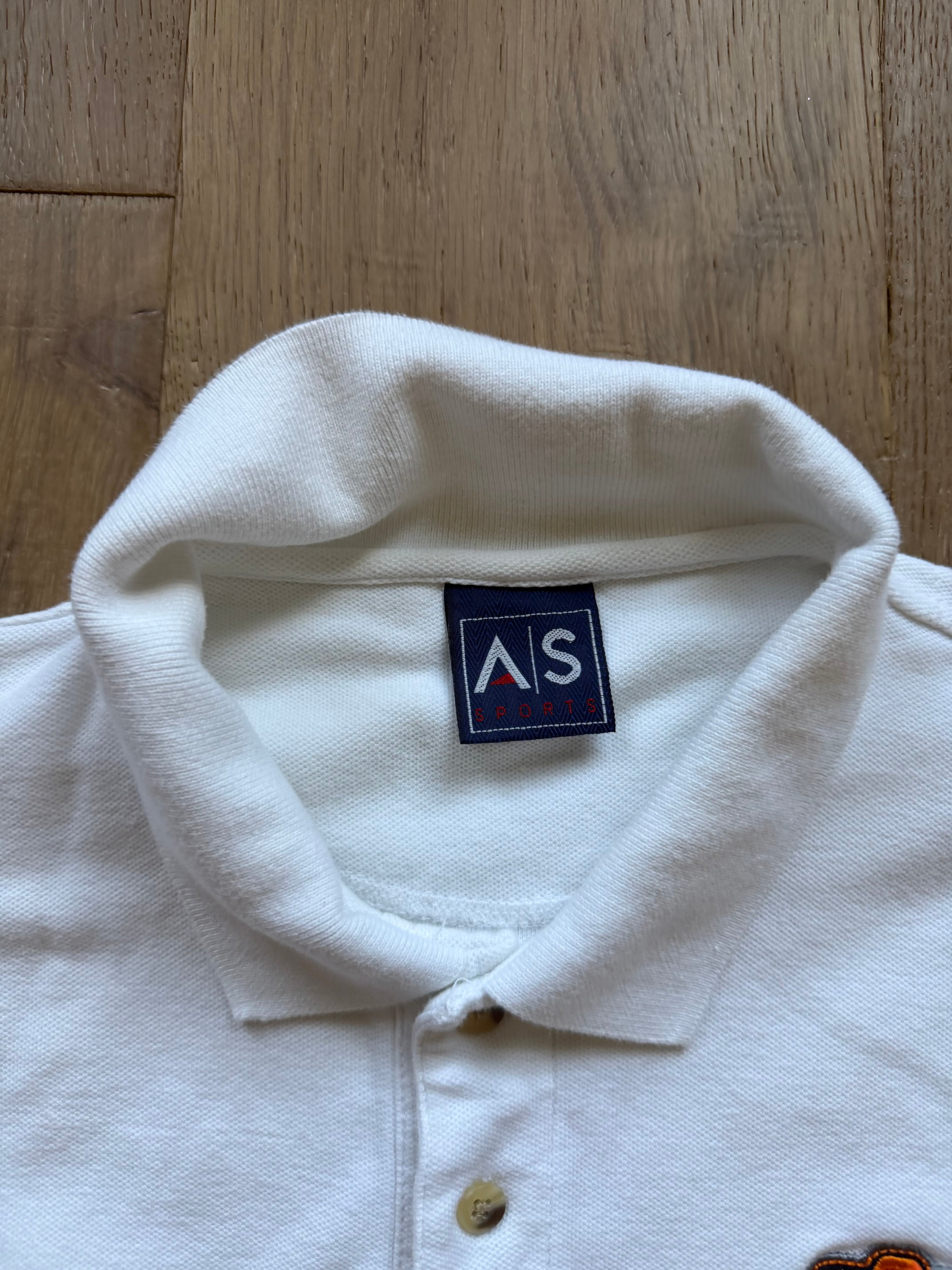 White 00s AS OSU Embroidered Polo Shirt Medium
