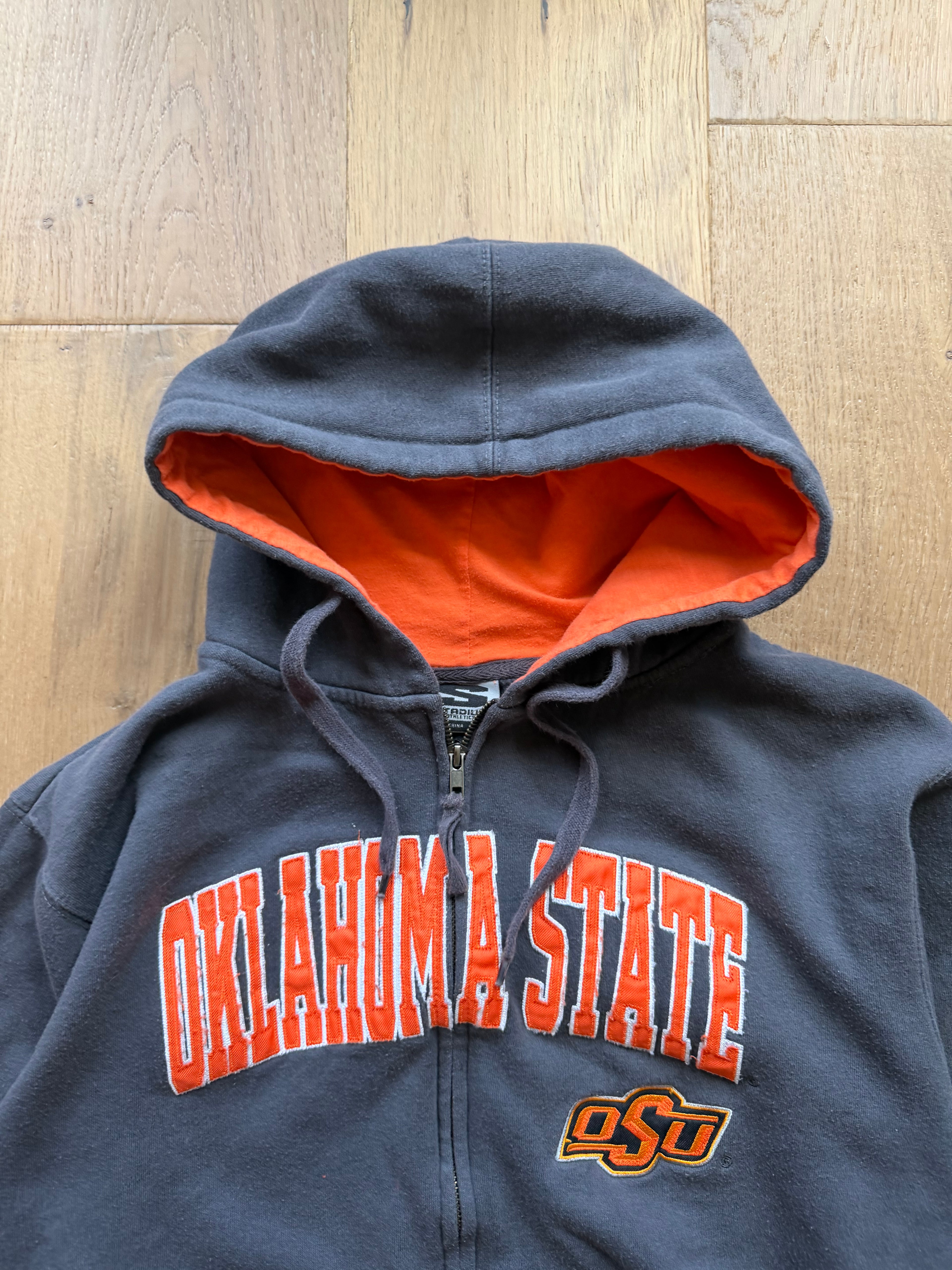Grey 00s Colosseum “Oklahoma State” Zip Up Hoodie Medium