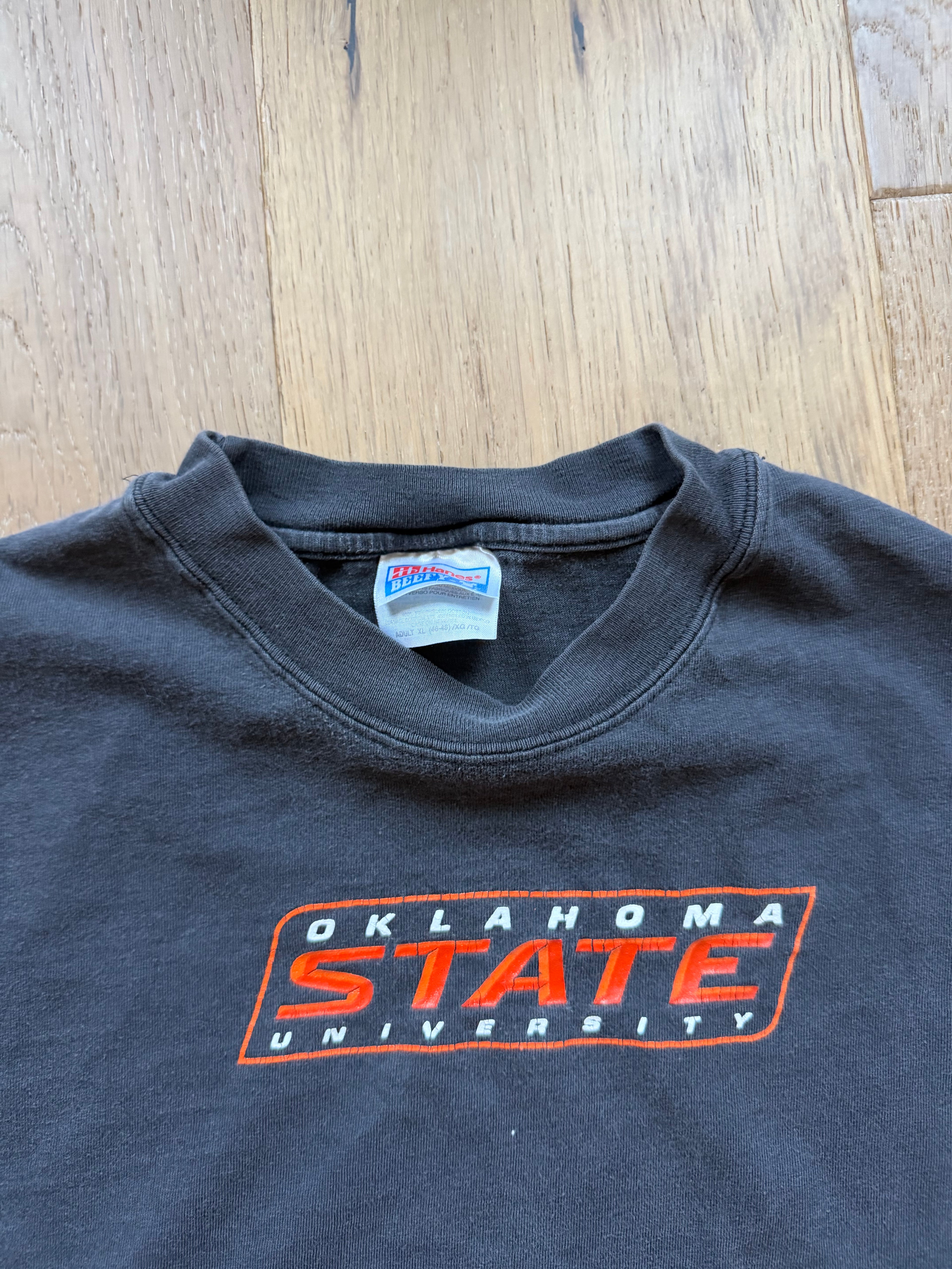 Faded Black 00s OSU State Italics Long Sleeve XL