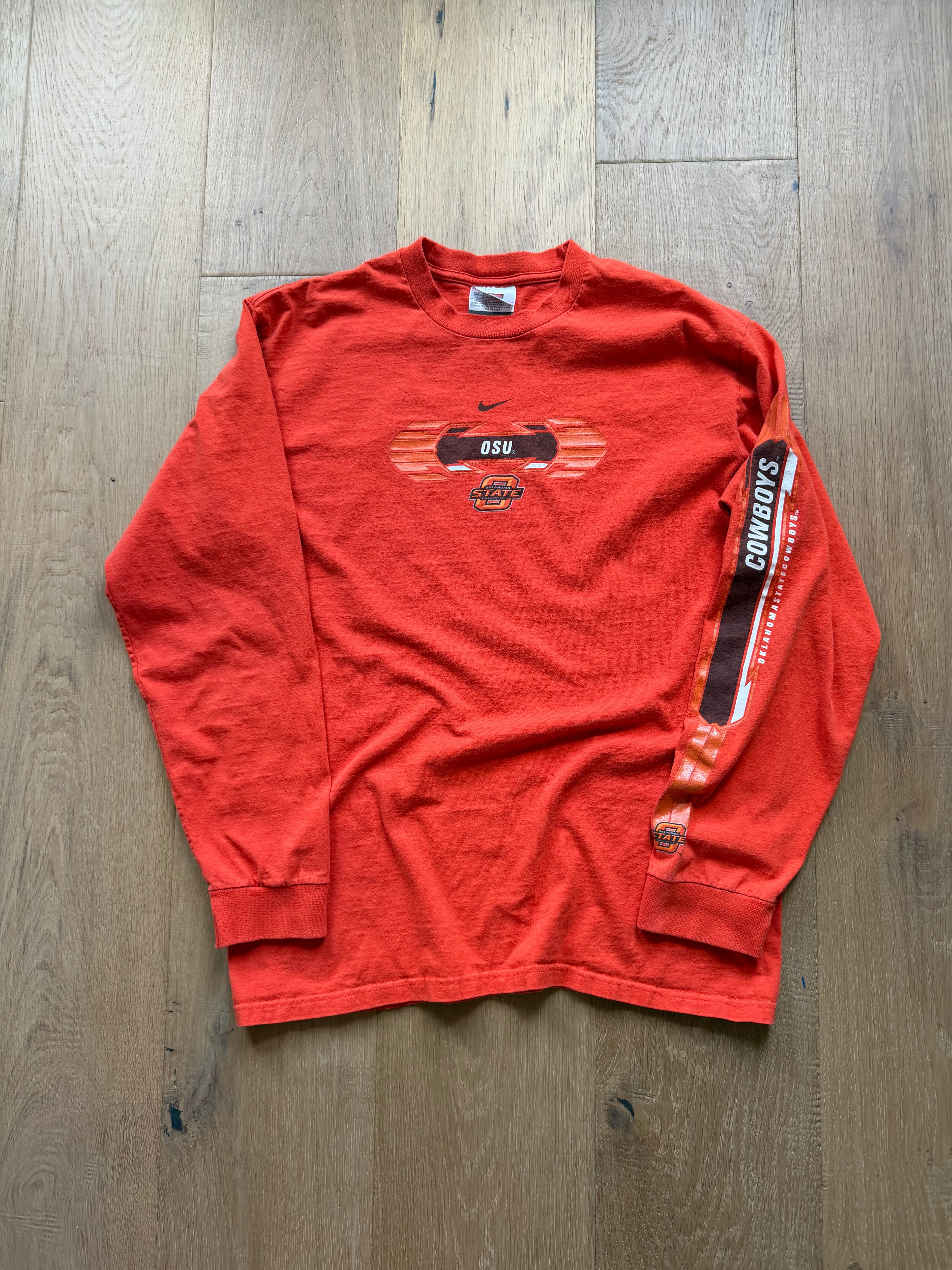 Orange 00s Nike OSU Centerswoosh Sleeve Hit Long Sleeve Medium