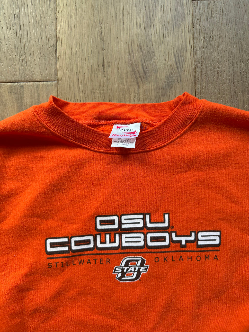 Orange 00s Viatran “OSU Cowboys” Block Slanted Crewneck Sweatshirt XL