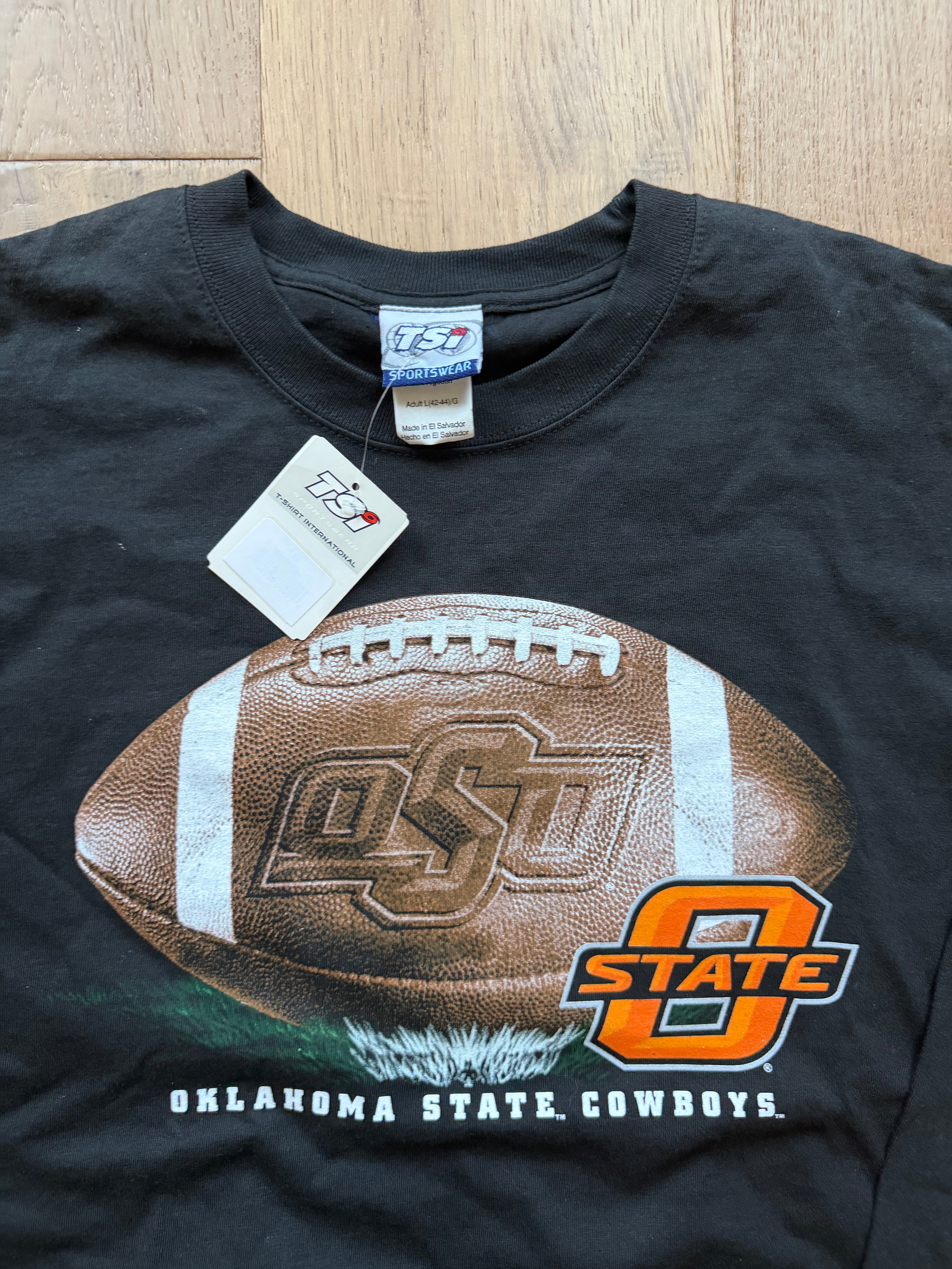 Black 00s TSI OSU Embossed Football Long Sleeve NWT (Multiple Sizes)