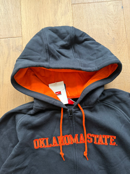 Black 00s Nike Oklahoma State Wrestling National Champions Embroidered Zip Up Hoodie NWT Small