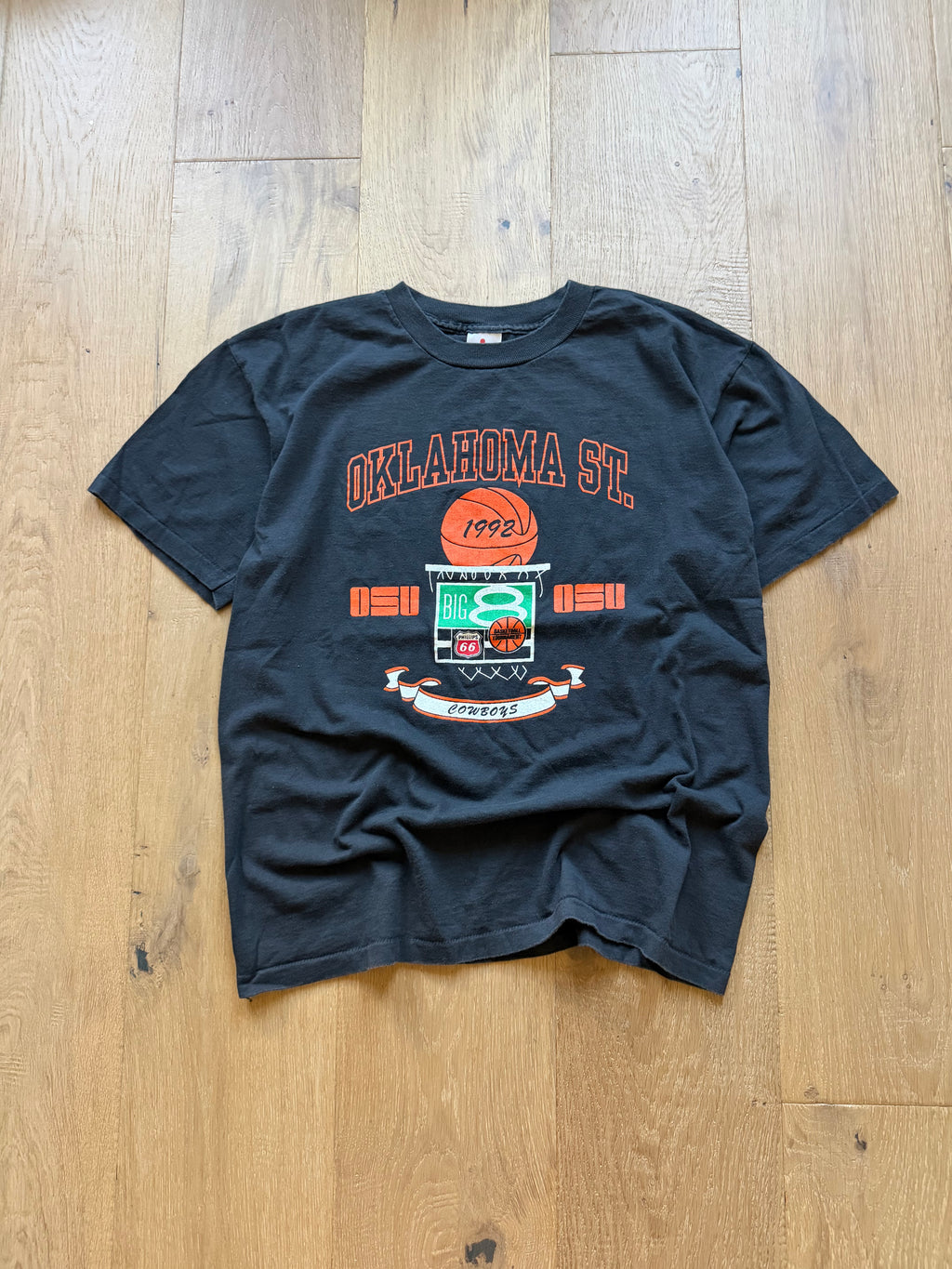 Black 1992 OSU Big 8 Basketball Champions T-Shirt Large