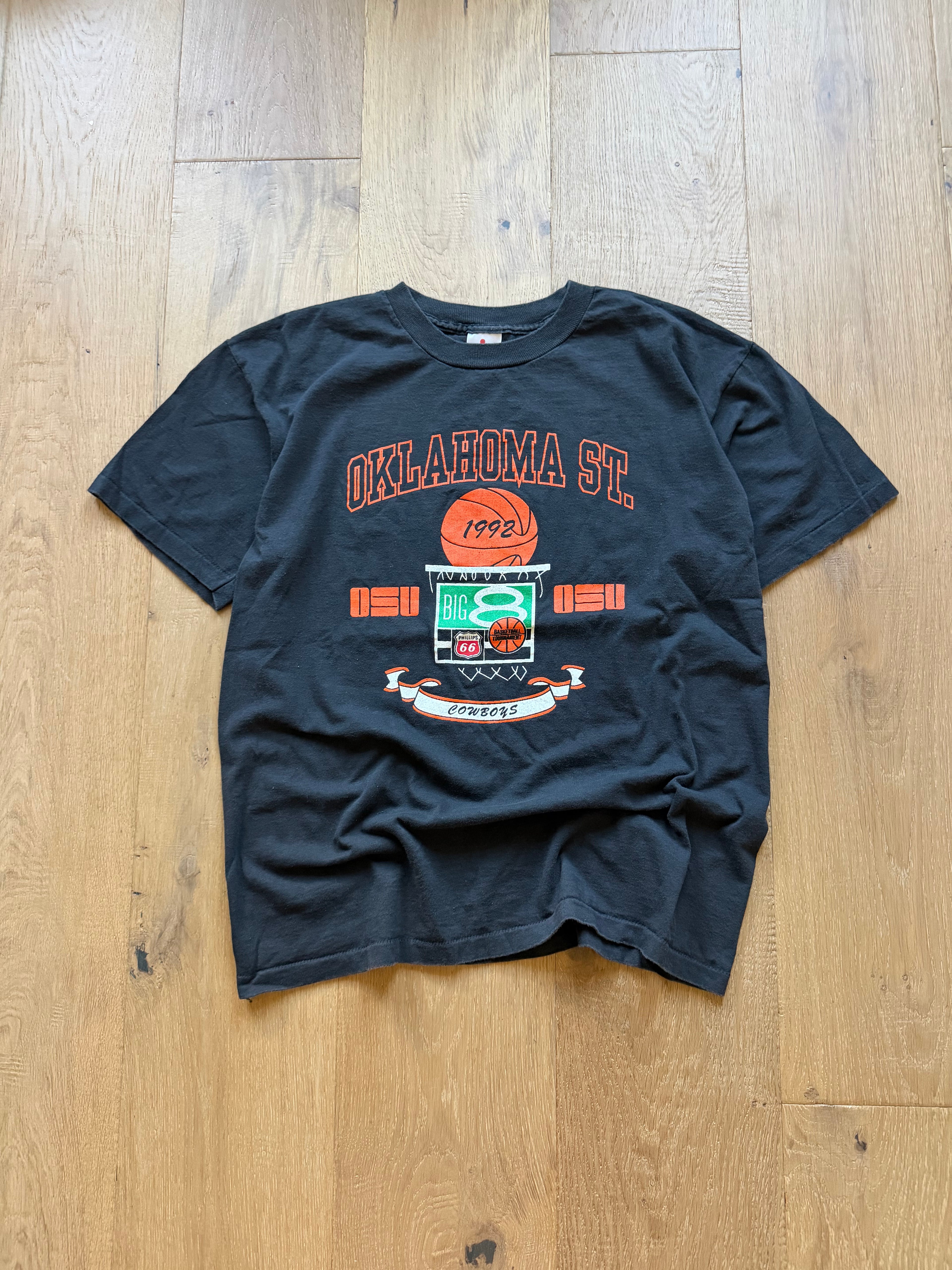 Black 1992 OSU Big 8 Basketball Champions T-Shirt Large