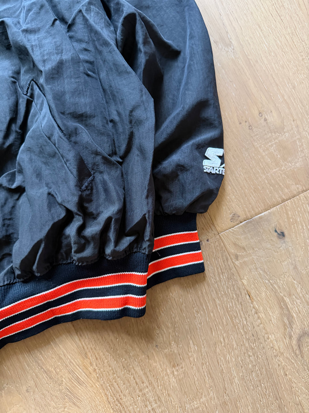 90s Black Starter MLB Pistol Pete Quarter Zip Windbreaker Bomber Jacket XXL