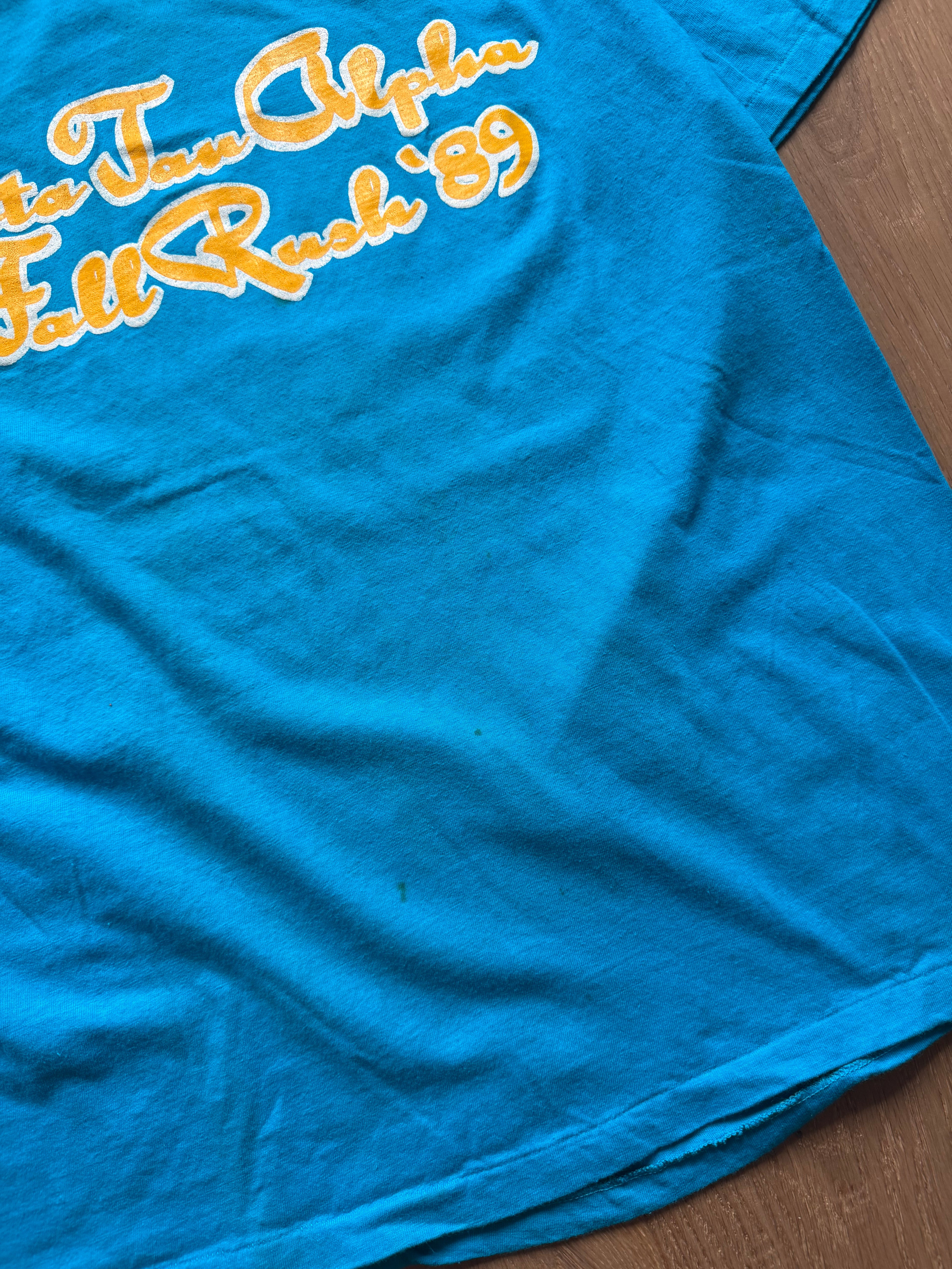 Blue 1989 Oklahoma State Zeta Fall Rush T-Shirt Large