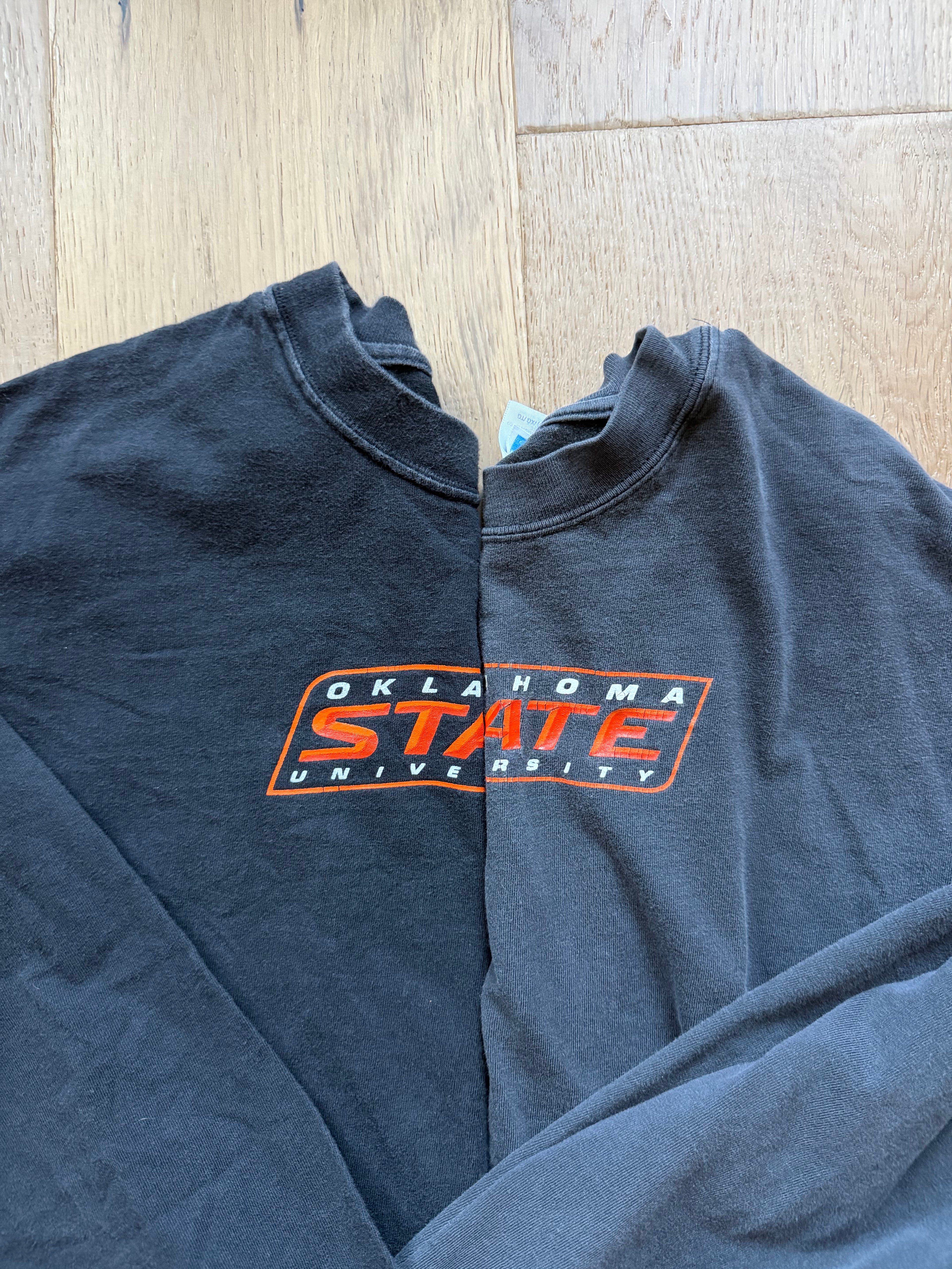 Faded Black 00s OSU State Italics Long Sleeve XL