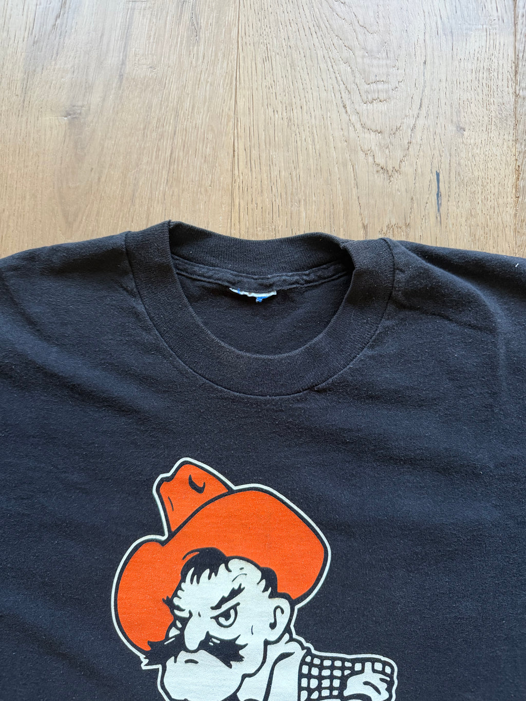 Black 90s Salem Sportswear OSU Cowboys Big Print T-Shirt Large