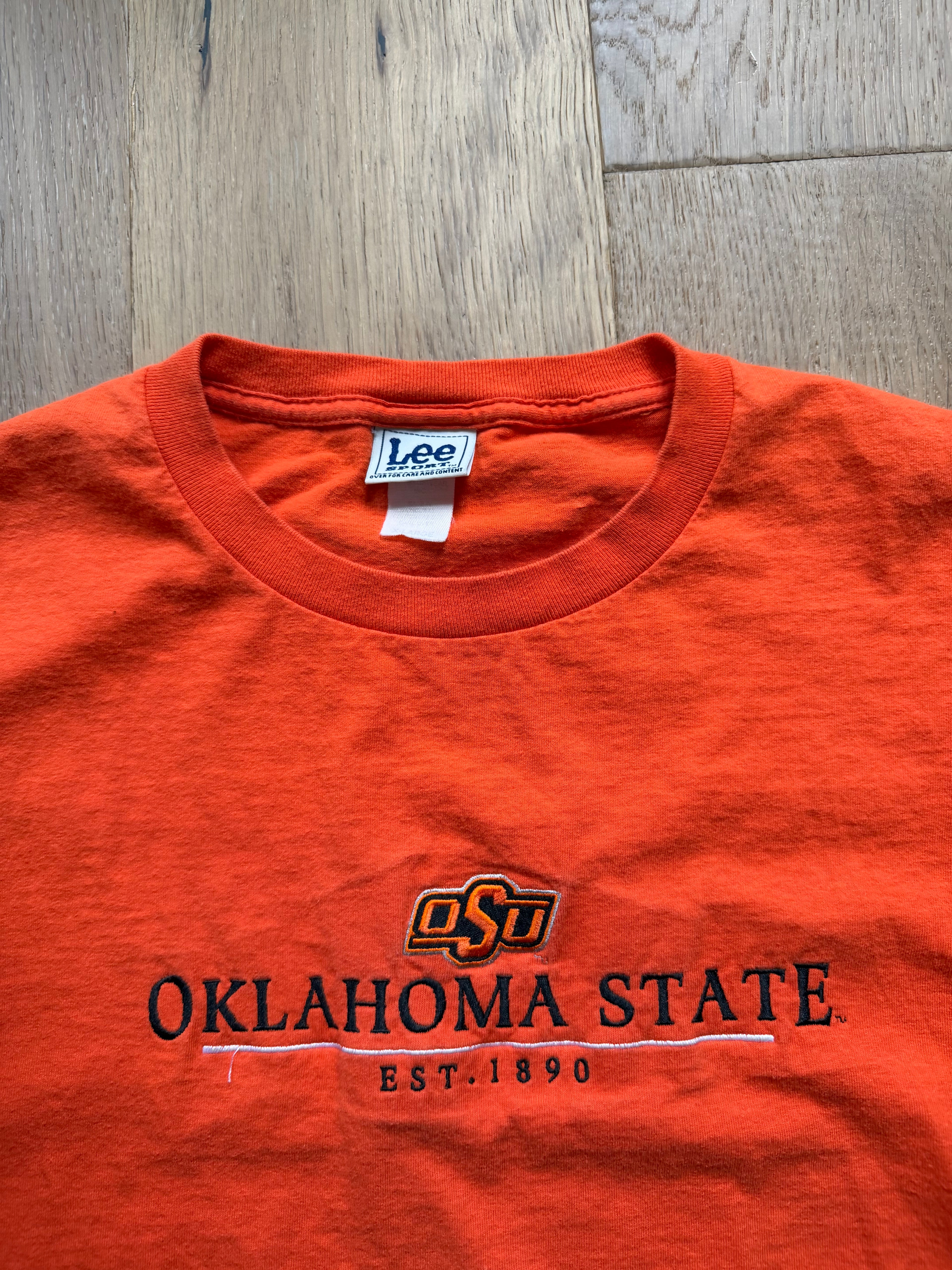 Orange 00s Lee OSU Embroidered T-Shirt XL