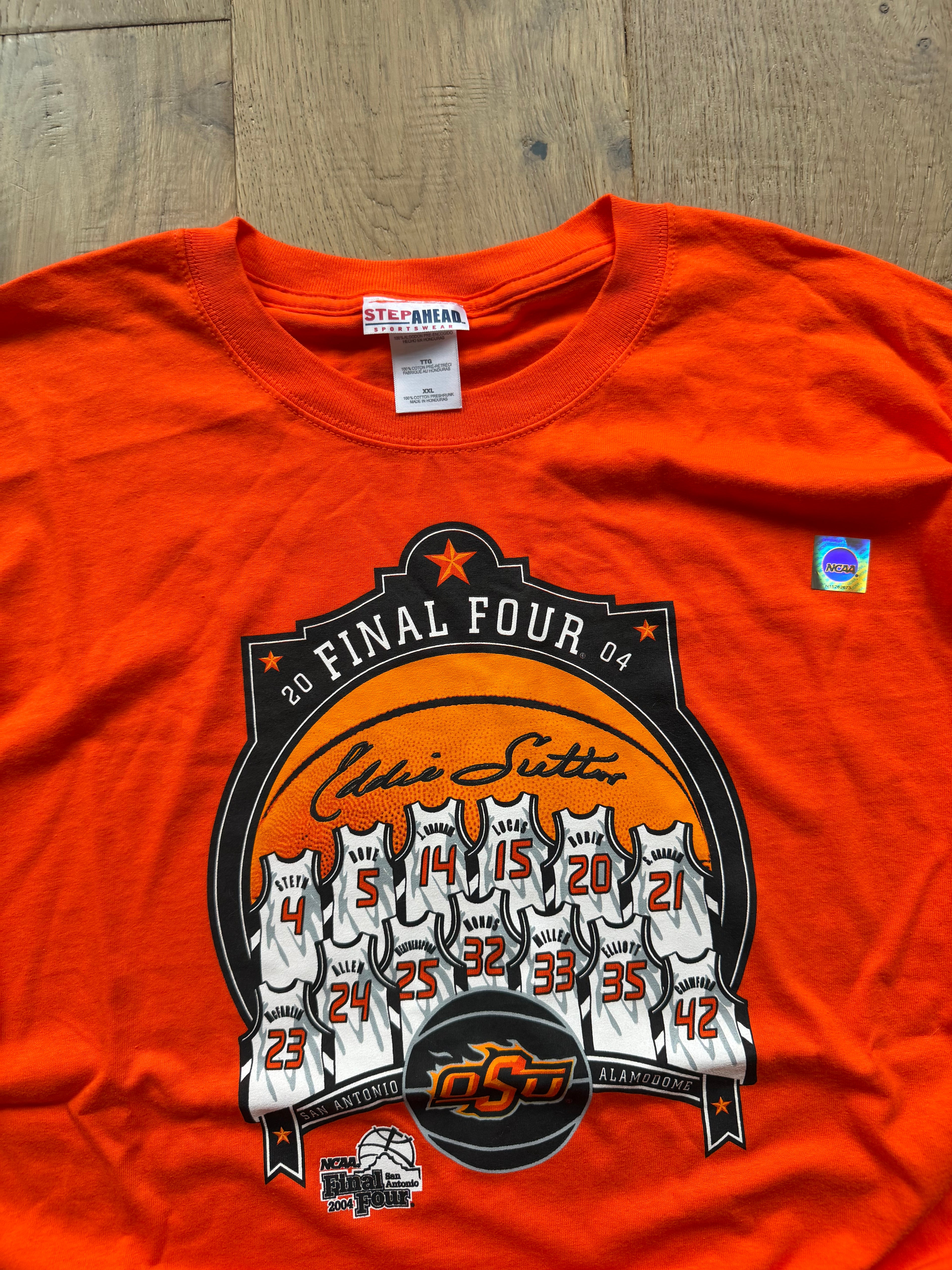 Orange 2004 Final Four Eddie Sutton Basketball Jersey Array T-Shirt XXL